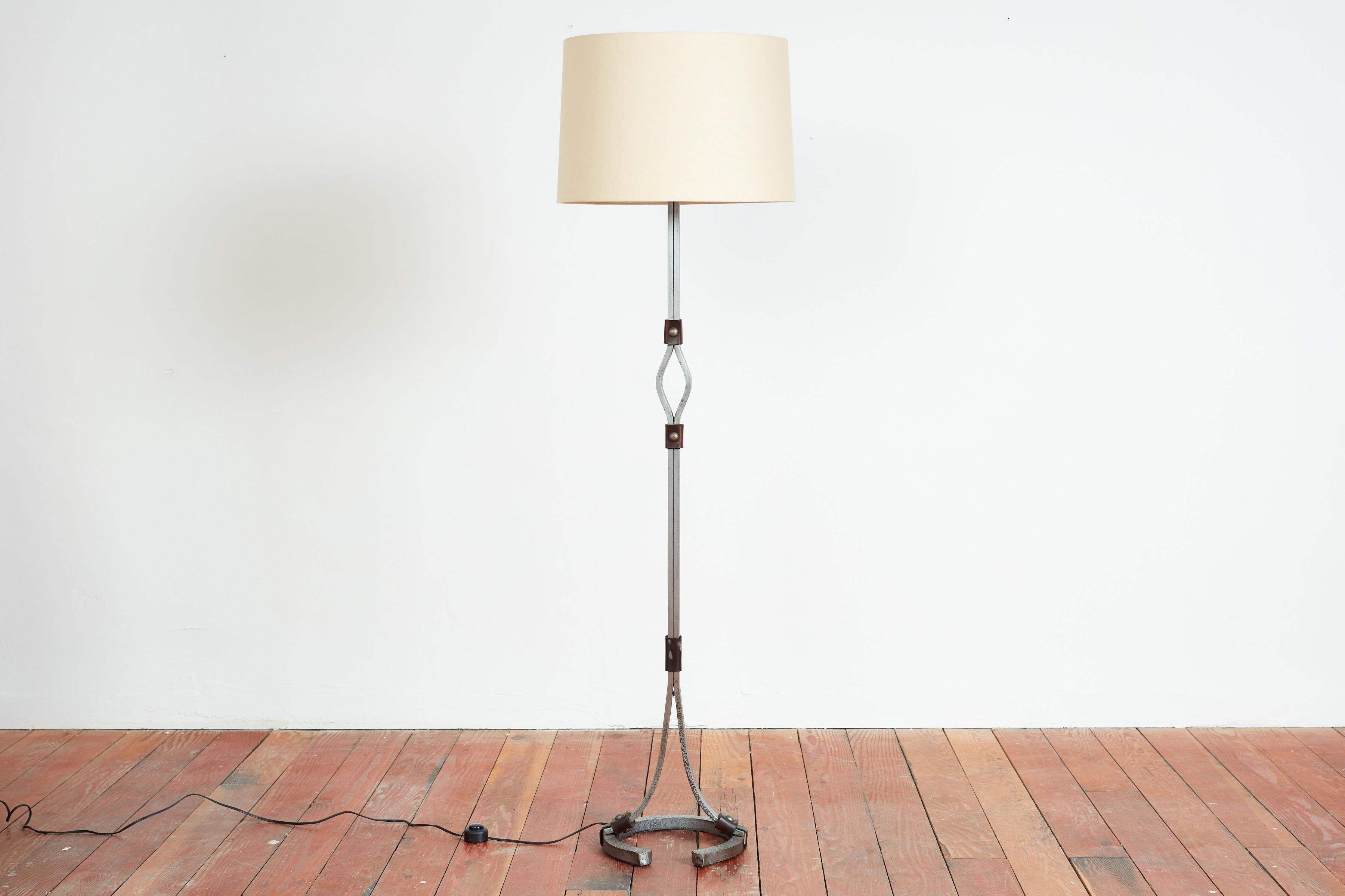 French Jacques Adnet Iron Floor Lamp