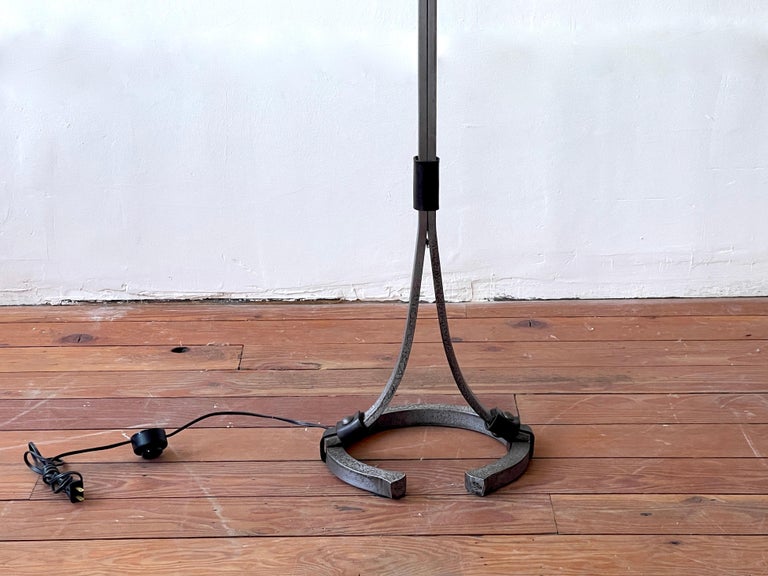 Jacques Adnet Iron Floor Lamp In Good Condition For Sale In West Hollywood, CA
