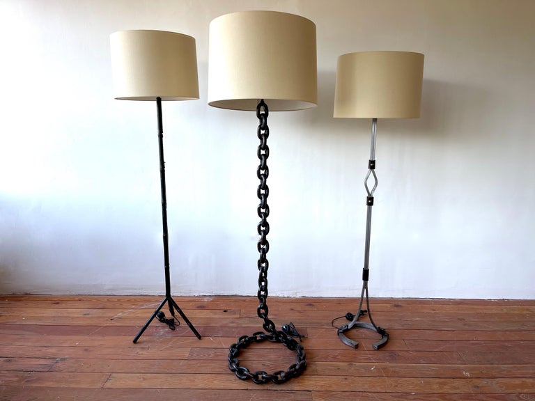 Jacques Adnet Iron Floor Lamp For Sale 2