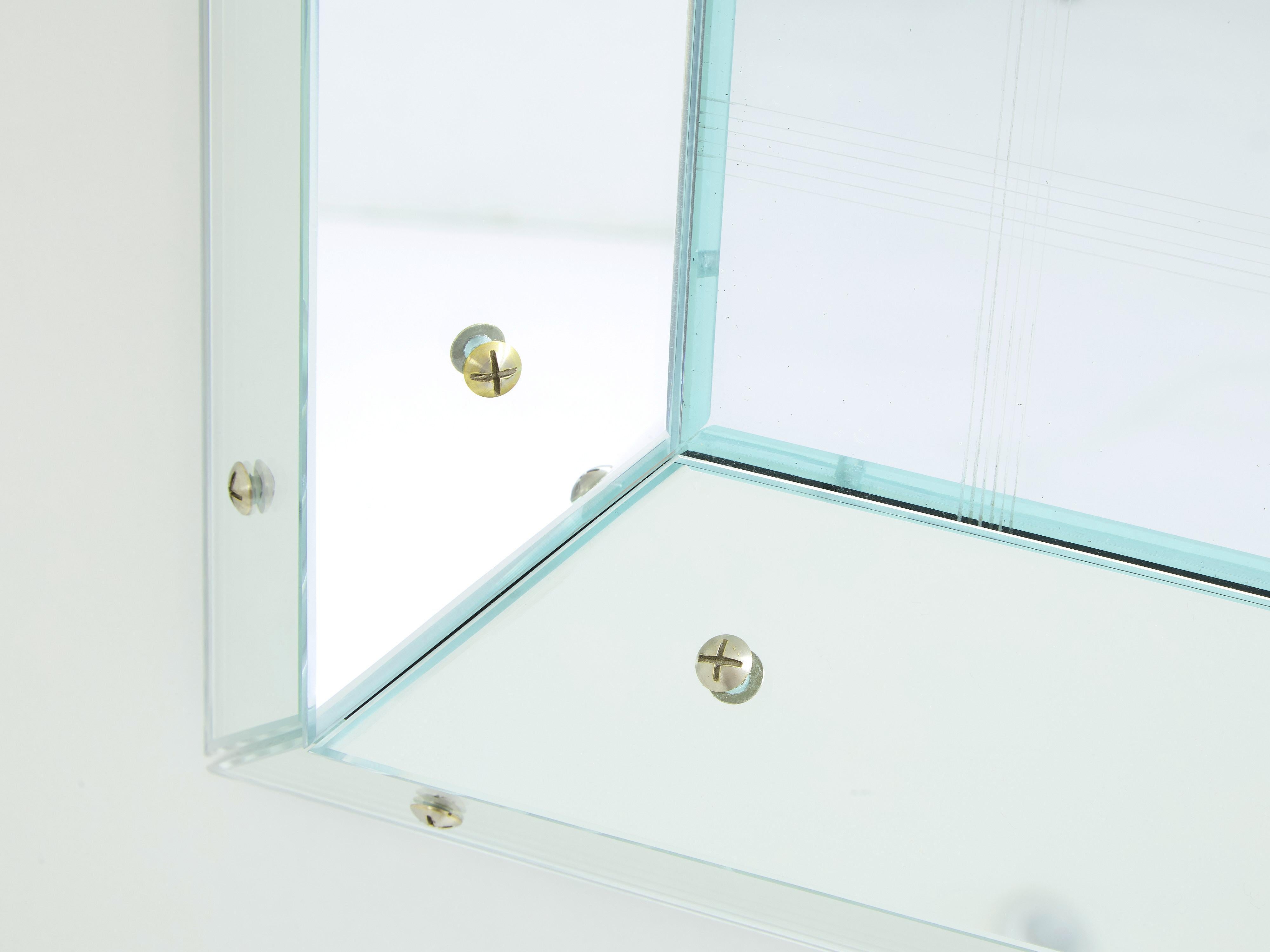Jacques Adnet large Art deco parclose mirror 1947 For Sale 1