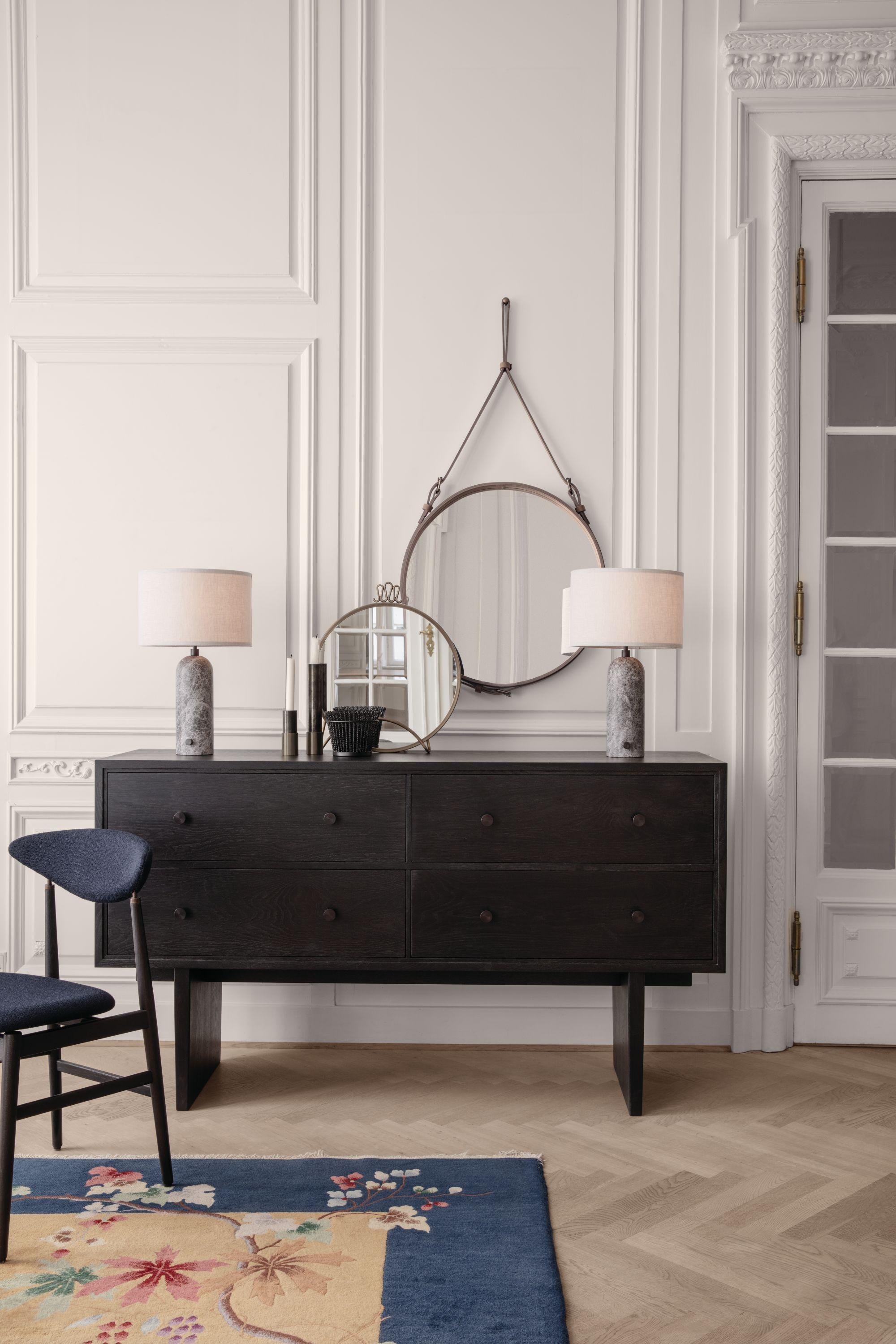 Grand miroir circulaire en cuir noir Jacques Adnet en vente 4