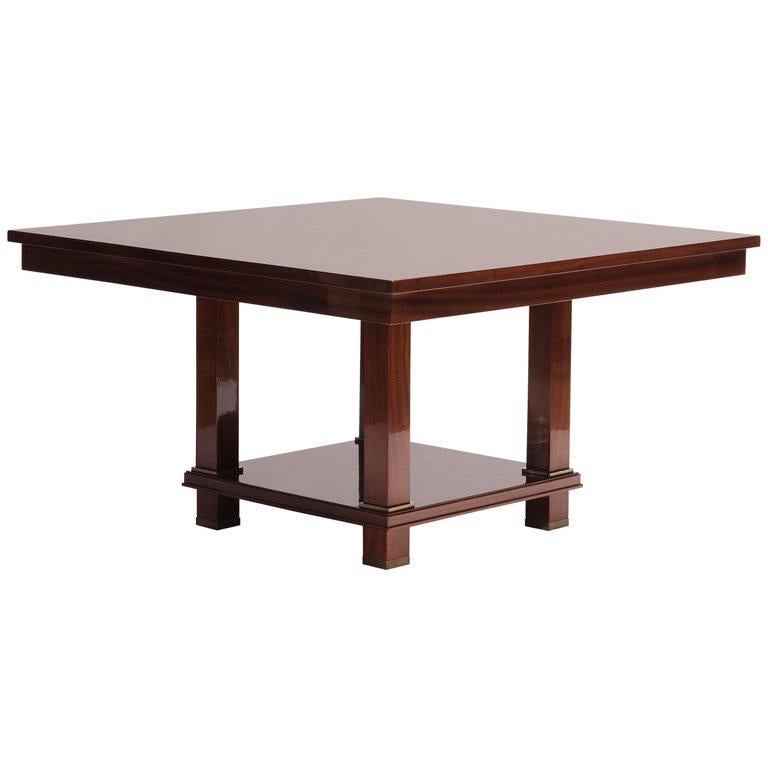 French Jacques Adnet, Large Square Center Table, France, 1955 For Sale
