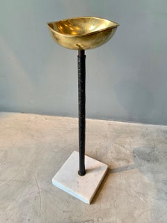 Jacques Adnet Leather and Brass Catchall