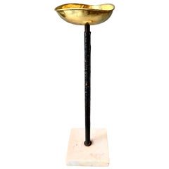 Jacques Adnet Leather and Brass Catchall