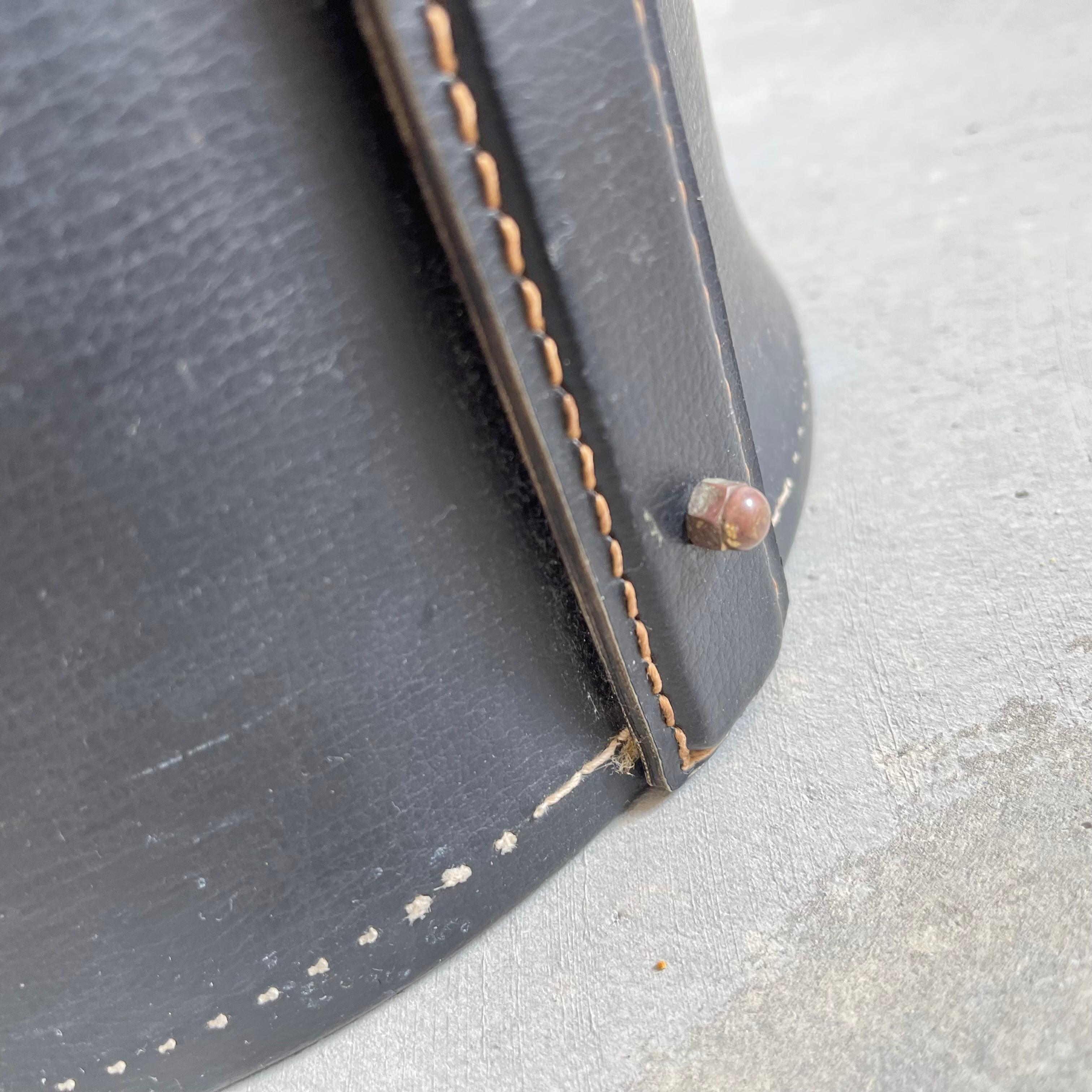 Jacques Adnet Leather and Brass Waste Basket 2
