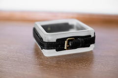 Jacques Adnet Leather and Glass Ashtray