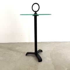Jacques Adnet Leather and Glass Cocktail Table, 1950s France