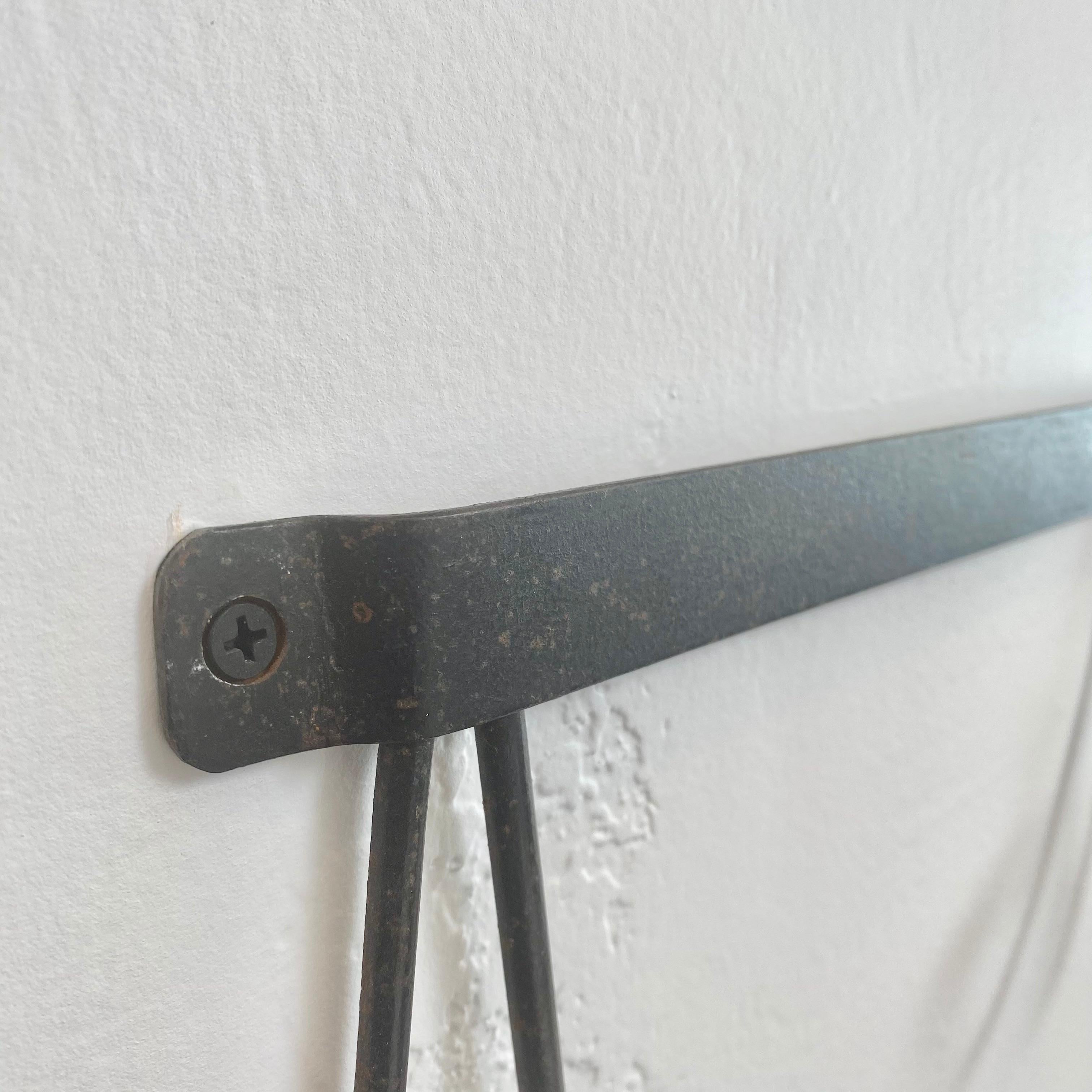 Jacques Adnet Leather and Iron Coat Rack 3