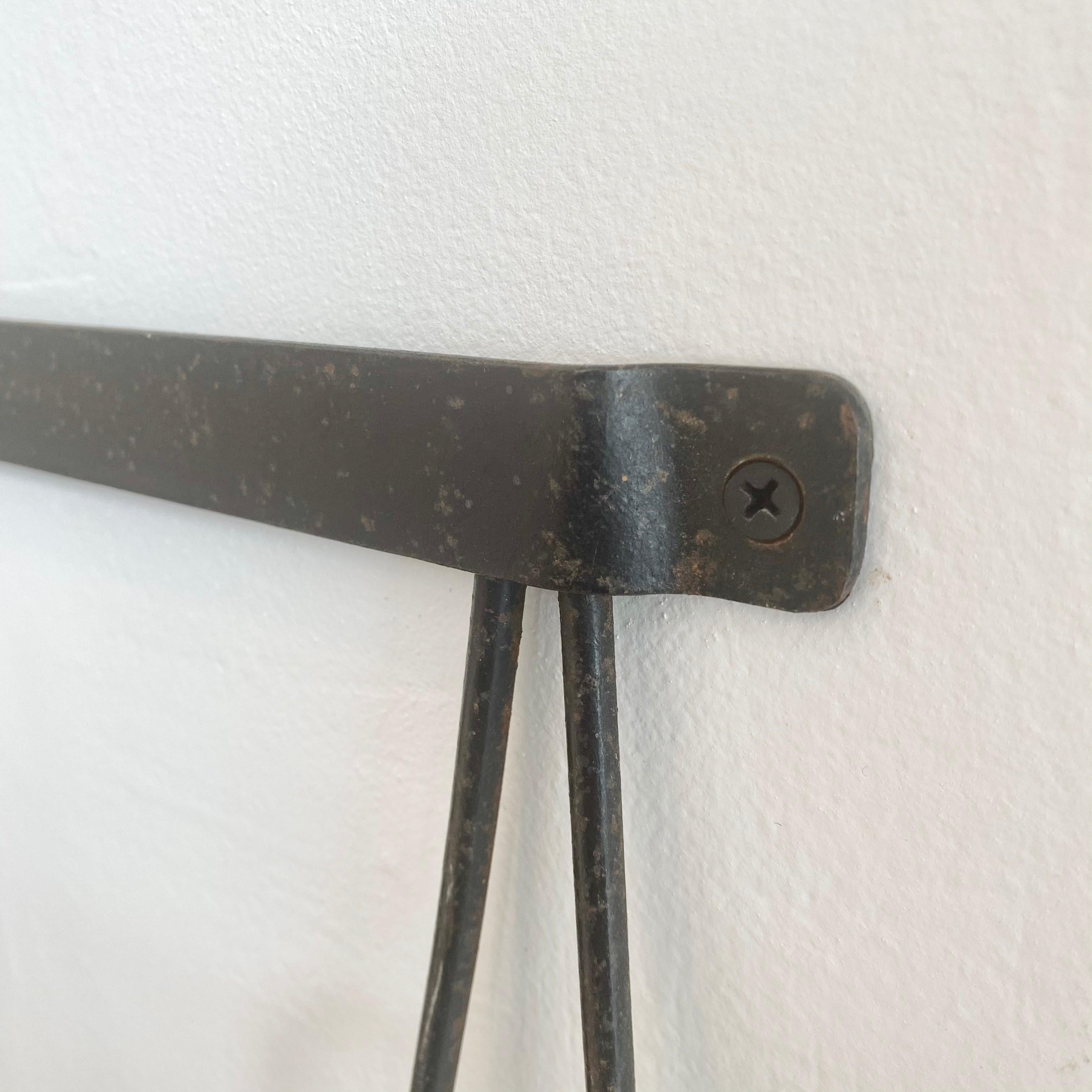 Jacques Adnet Leather and Iron Coat Rack 4