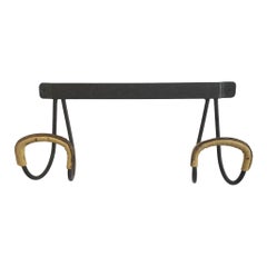 Jacques Adnet Leather and Iron Coat Rack