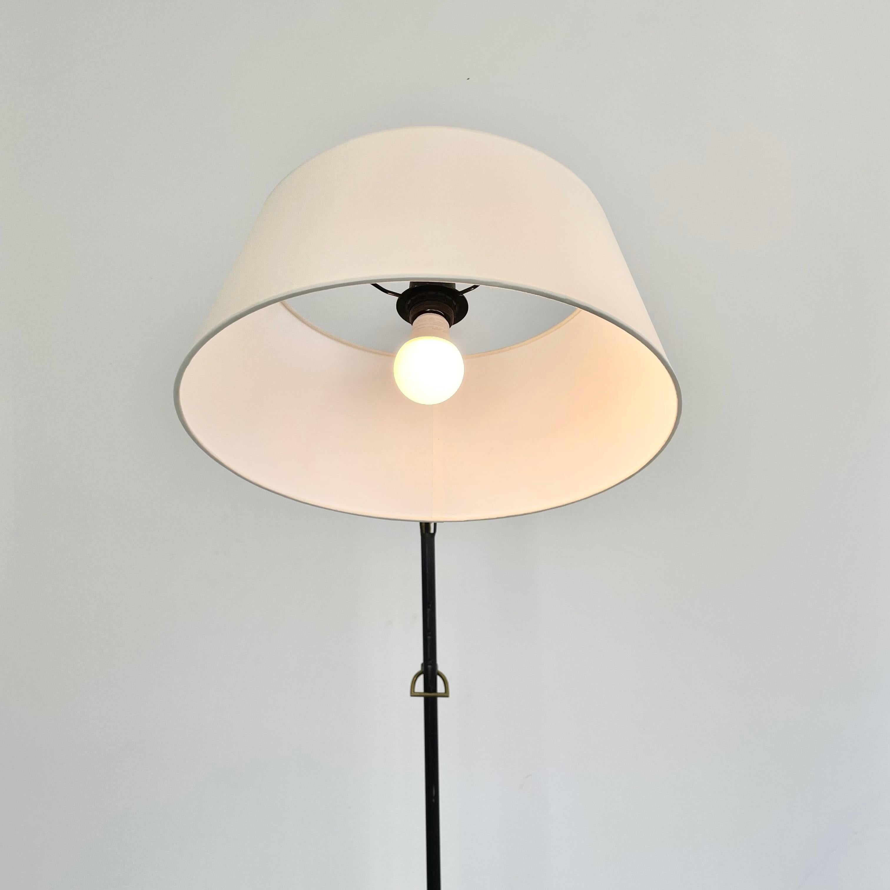 Lampadaire Jacques Adnet en cuir et fer en vente 5