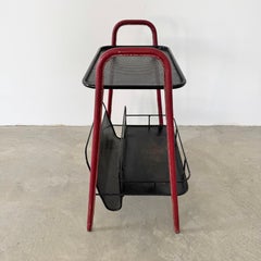 Jacques Adnet Leather and Iron Side Table, 1950s France