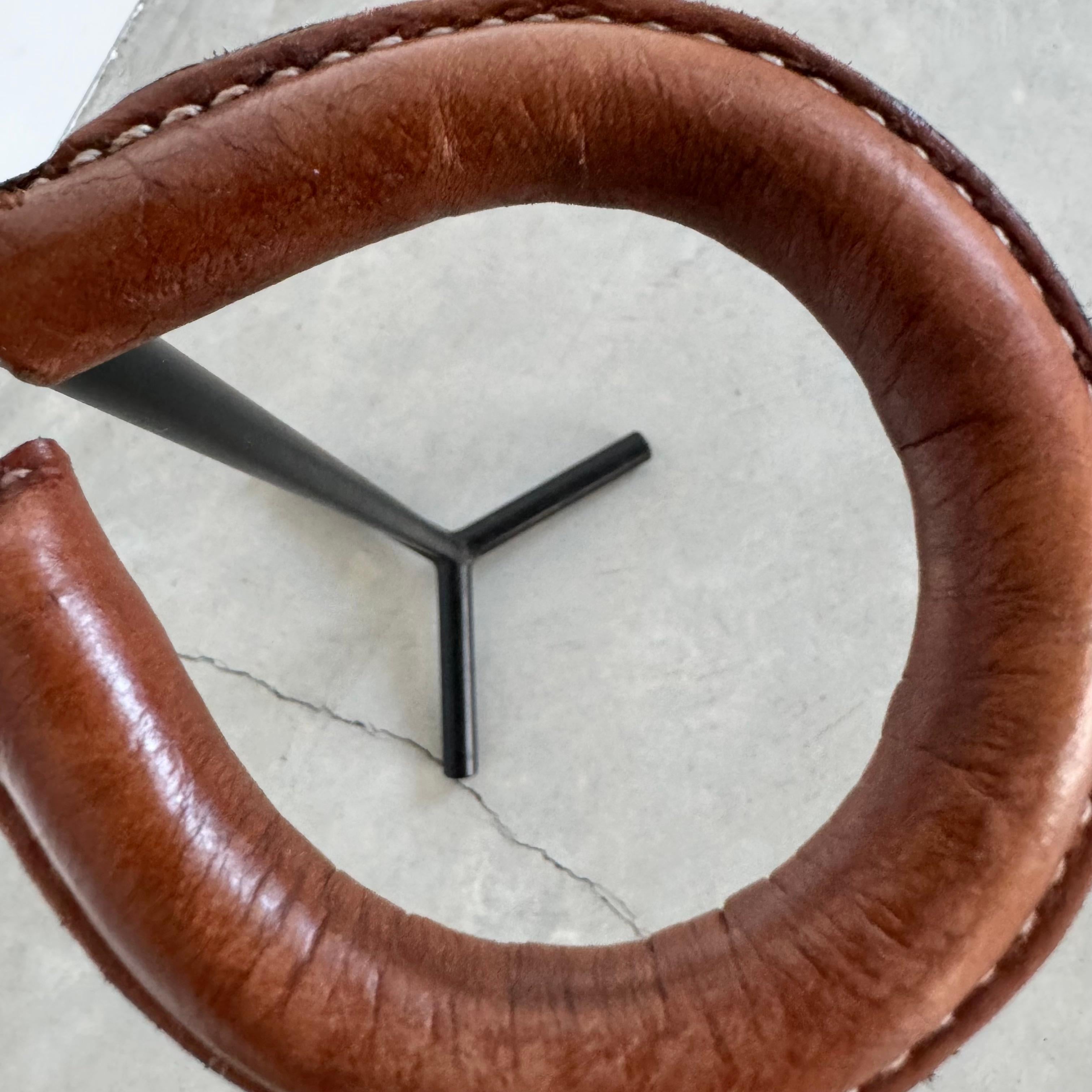 Jacques Adnet Leather and Iron Umbrella Stand, 1950s France For Sale 8