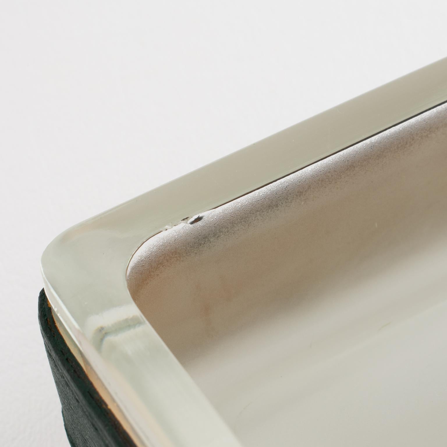 Jacques Adnet Leather and Molded Glass Ashtray Catchall Desk Tidy, circa 1950 For Sale 6