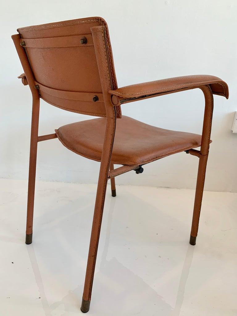 Jacques Adnet Leather Armchair, 1950s France For Sale 5