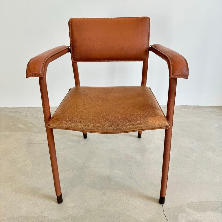 Jacques Adnet Leather Armchair, 1950s France For Sale at 1stDibs