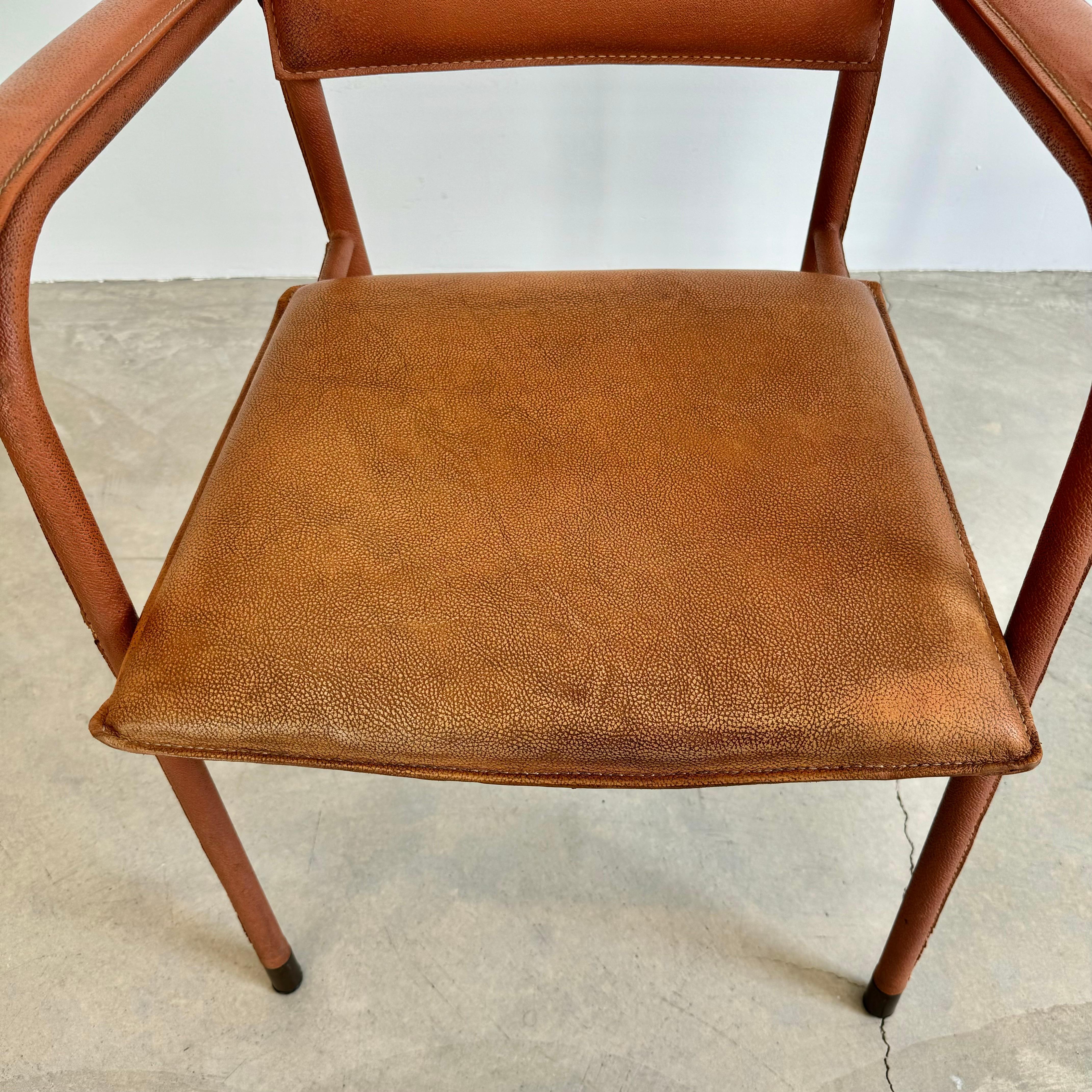 Jacques Adnet Leather Armchair, 1950s France For Sale 7