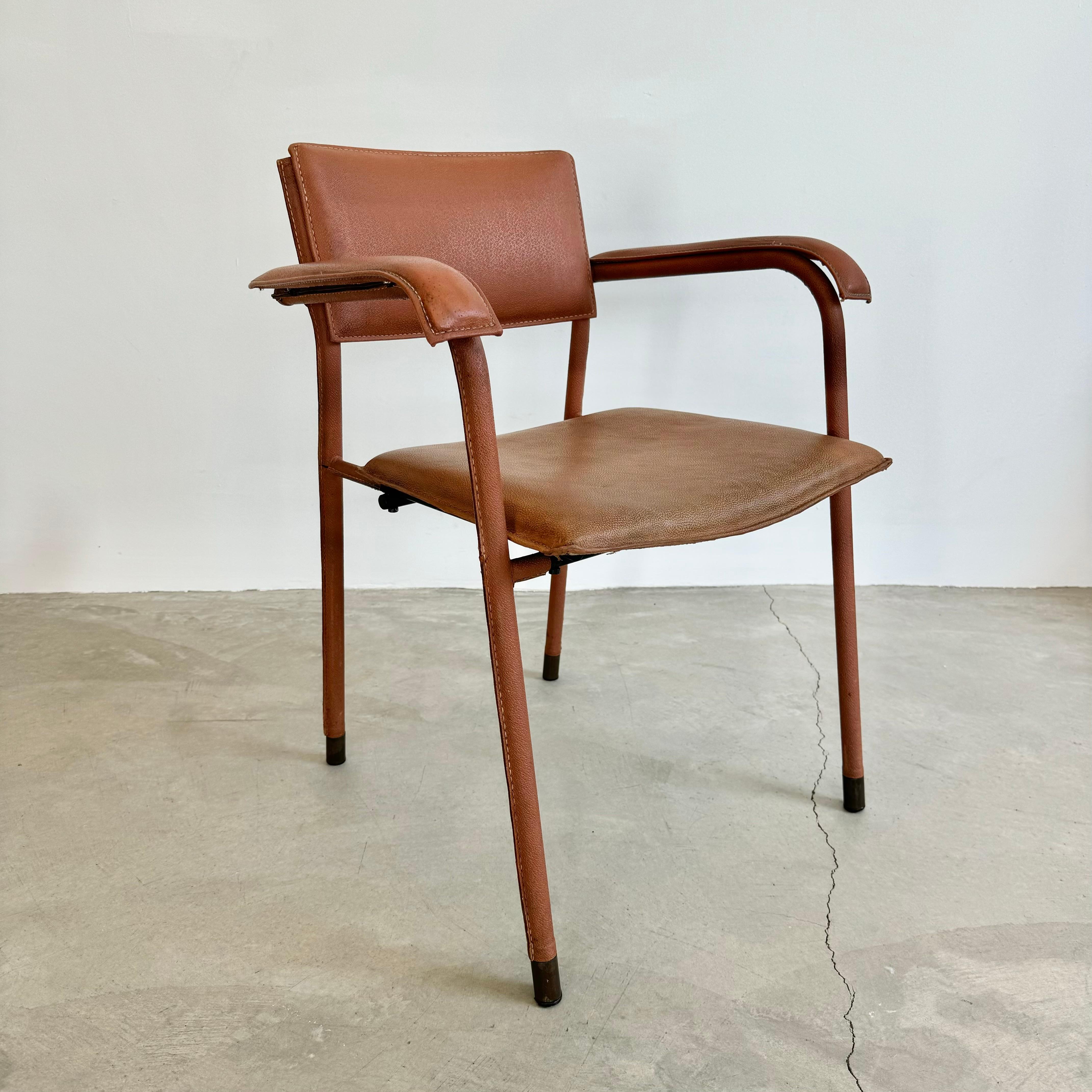 Jacques Adnet Leather Armchair, 1950s France For Sale 8
