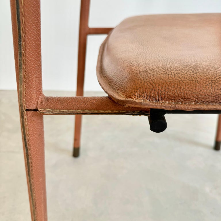 Jacques Adnet Leather Armchair, 1950s France For Sale at 1stDibs