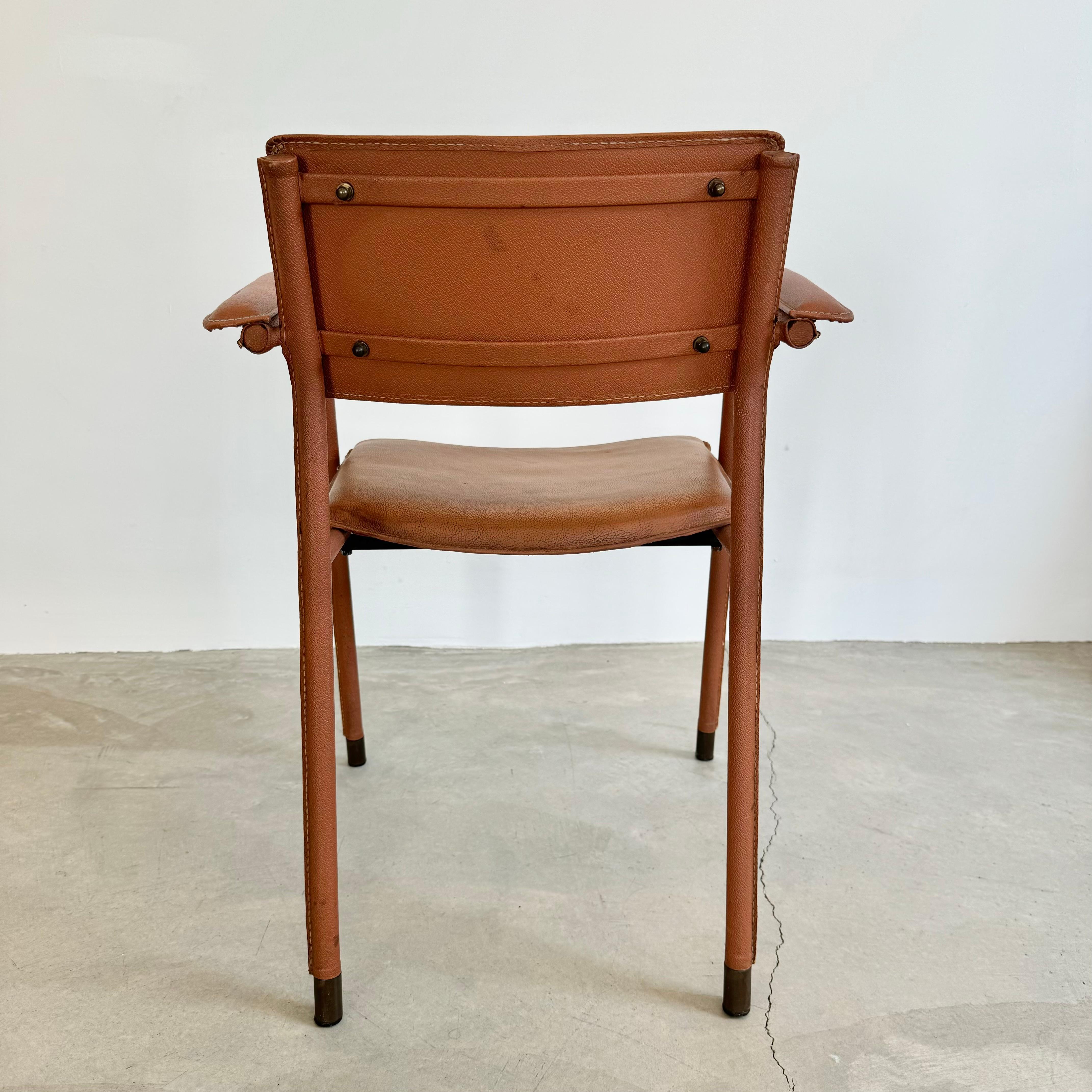 Jacques Adnet Leather Armchair, 1950s France In Good Condition For Sale In Los Angeles, CA