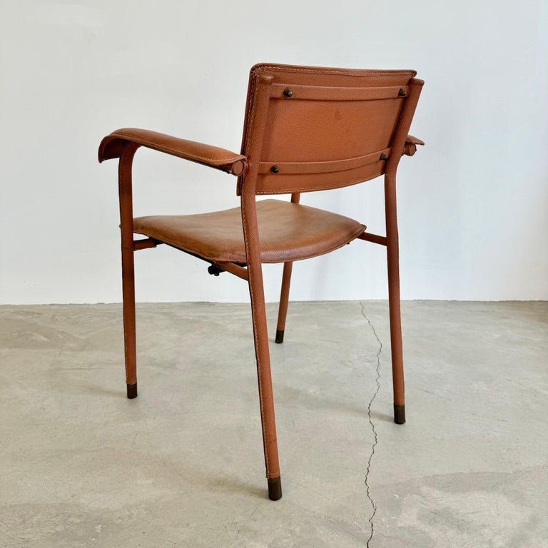 Jacques Adnet Leather Armchair, 1950s France For Sale at 1stDibs