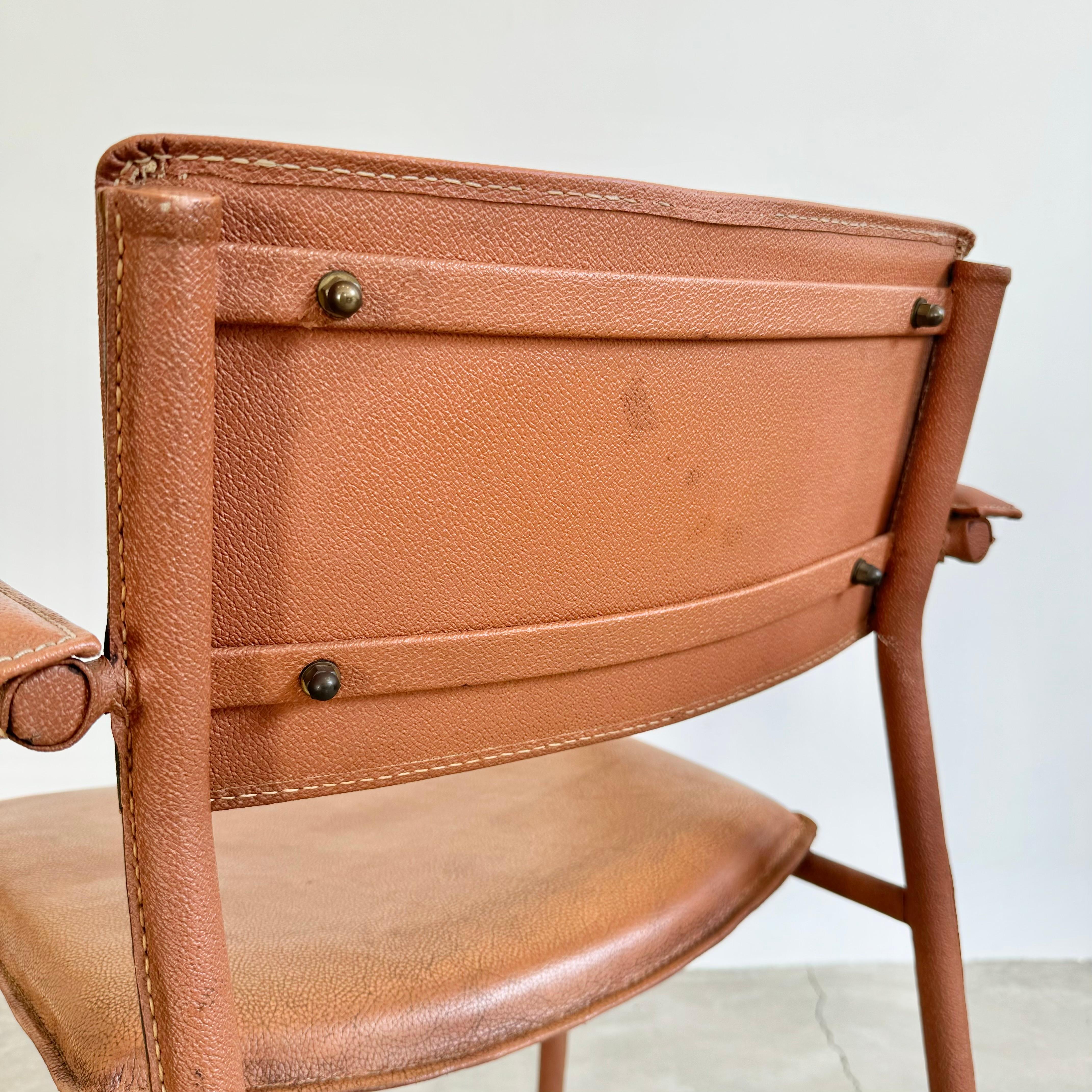 Jacques Adnet Leather Armchair, 1950s France For Sale 1