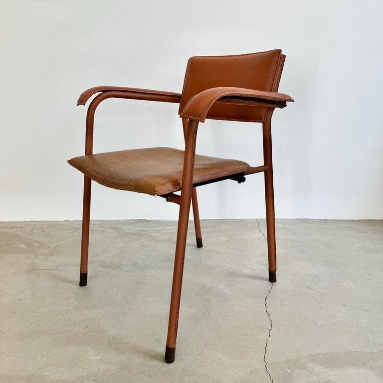 Jacques Adnet Leather Armchair, 1950s France For Sale at 1stDibs