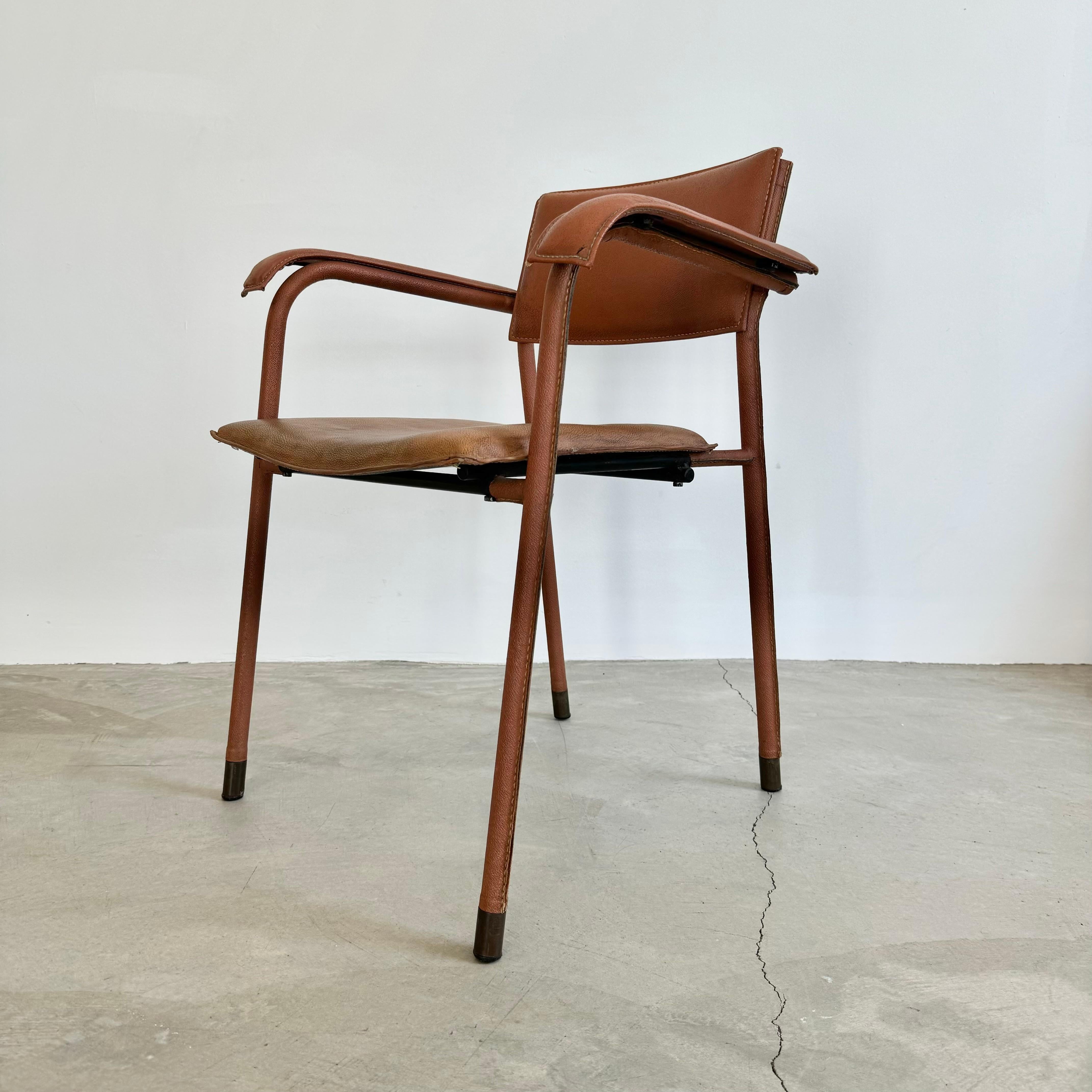 Jacques Adnet Leather Armchair, 1950s France For Sale 3