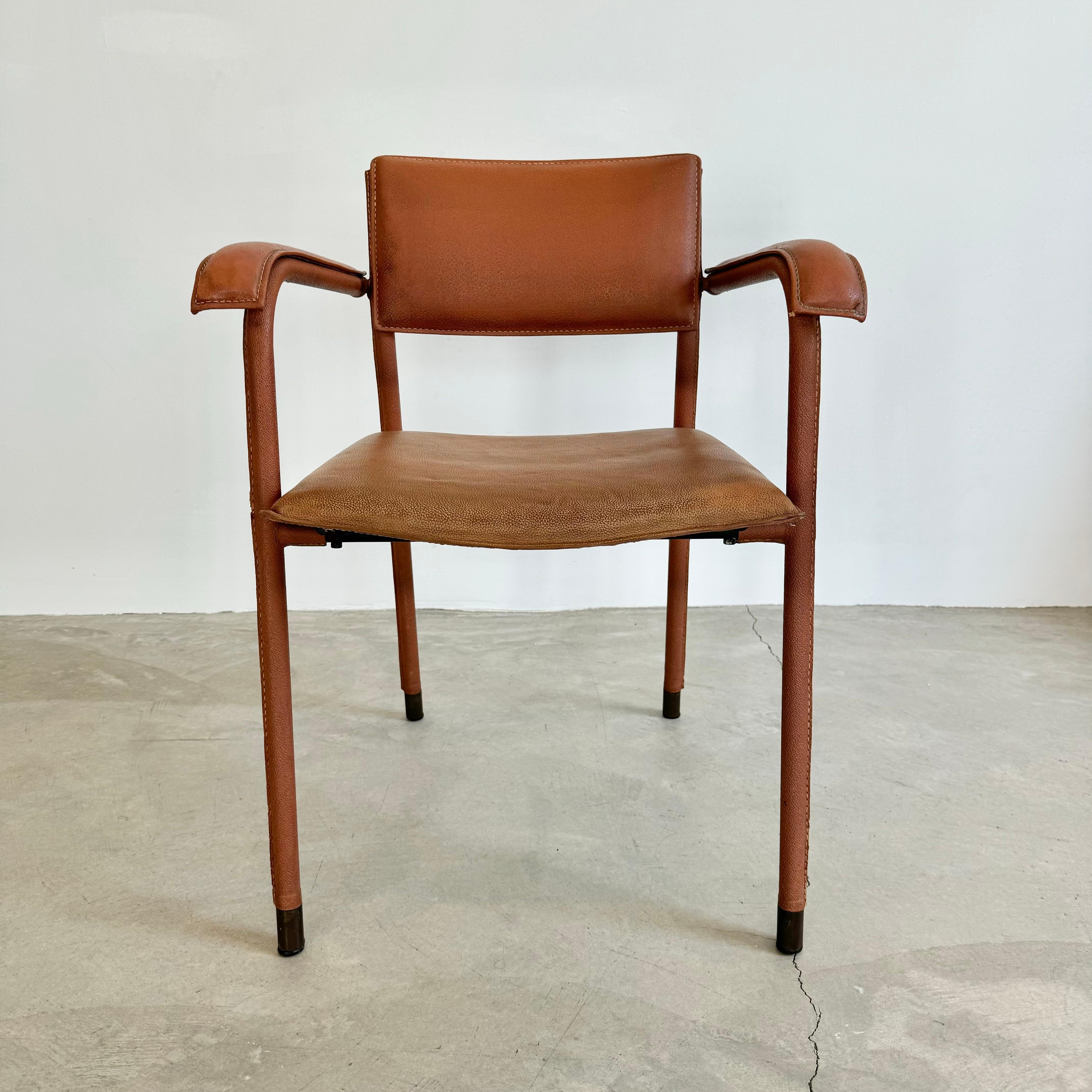 Jacques Adnet Leather Armchair, 1950s France For Sale 4