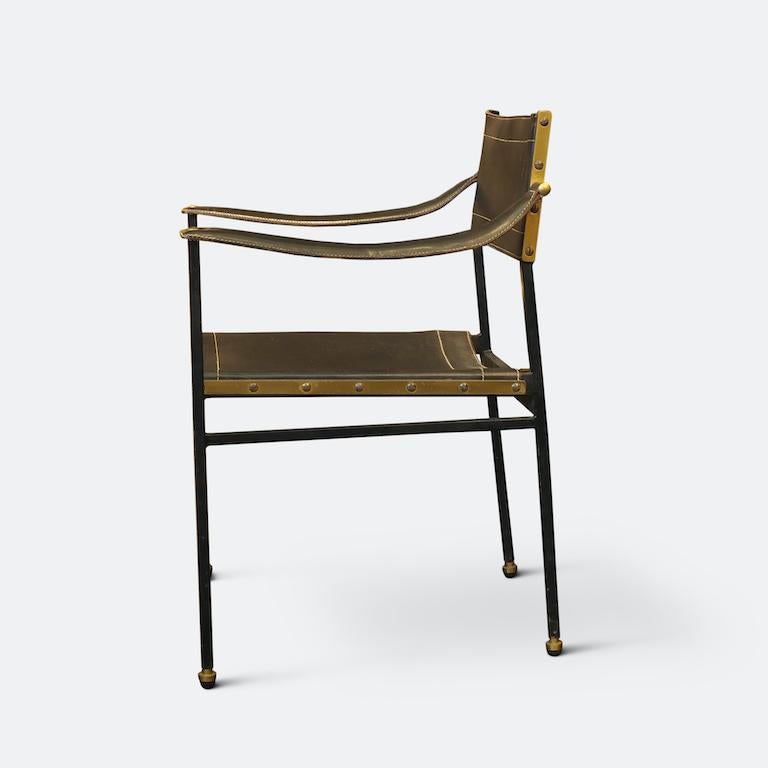 Jacques Adnet Leather Armchair, Circa 1950 For Sale 1