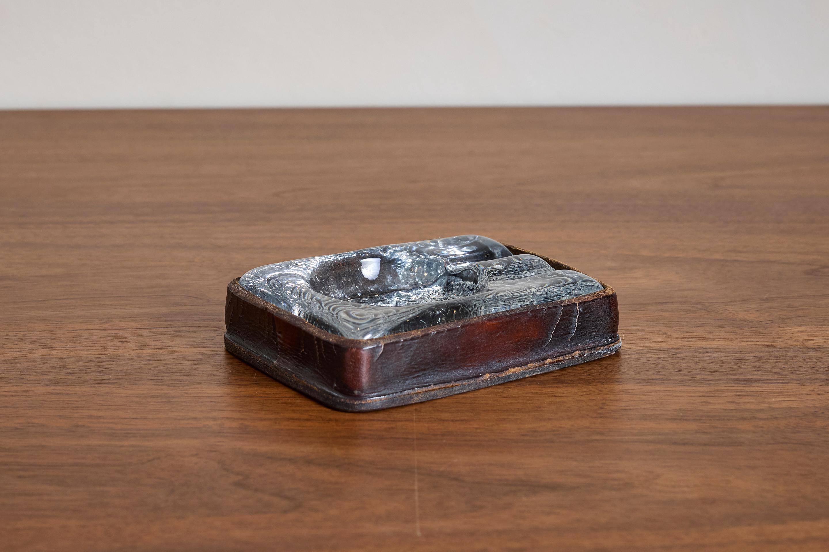 Jacques Adnet Leather Ashtray en vente 5