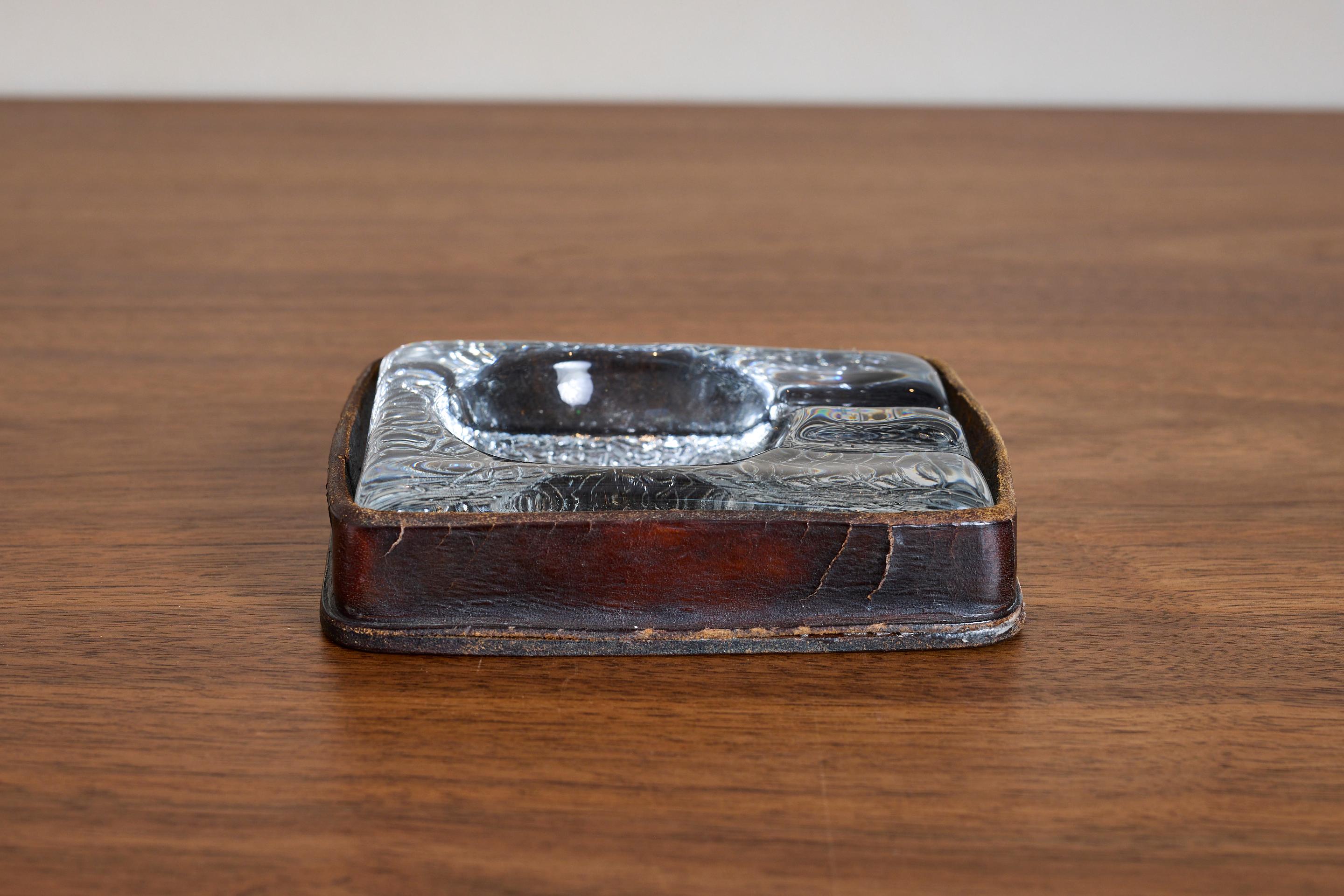 Jacques Adnet Leather Ashtray en vente 7