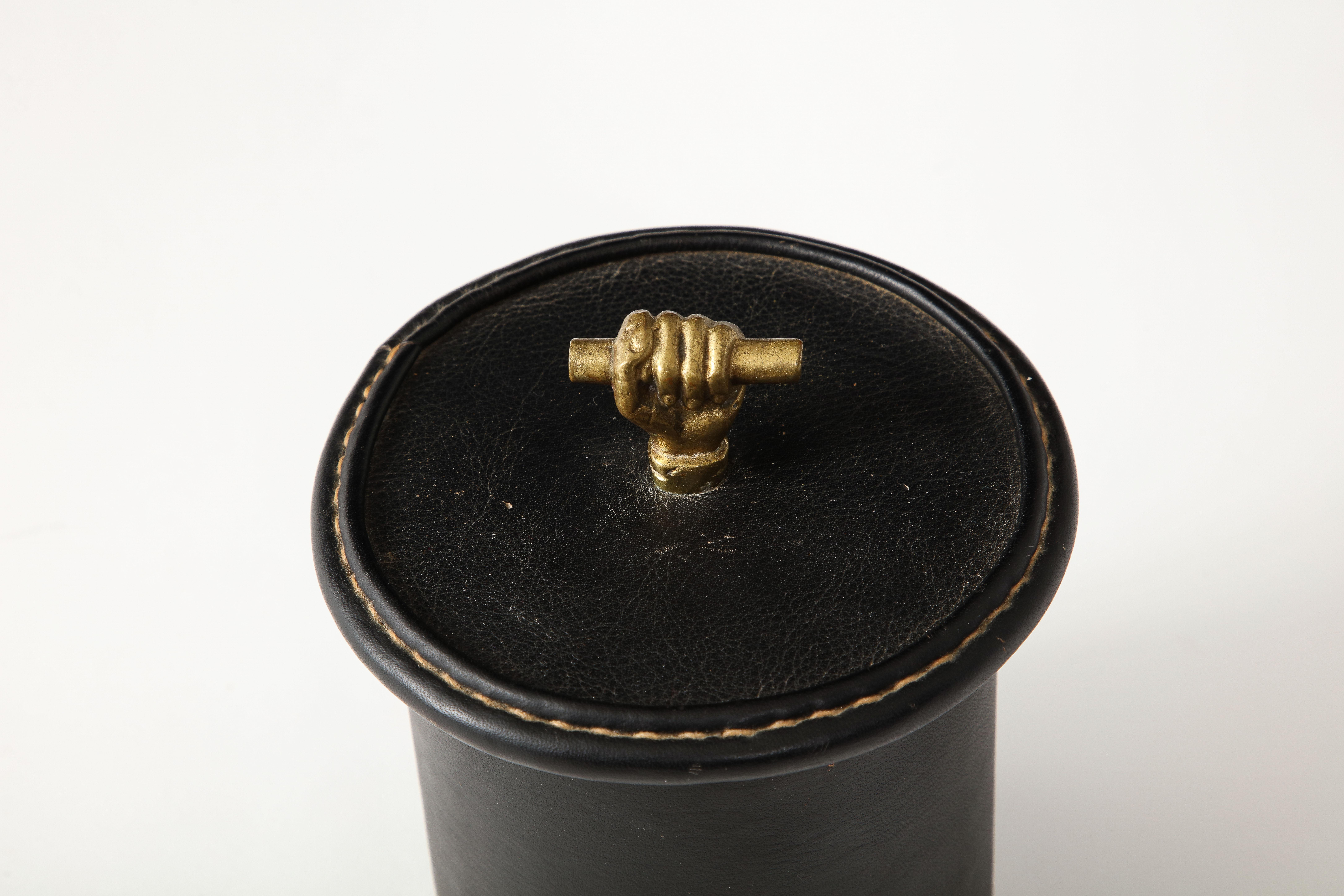 Jacques Adnet Leather Box, France 1950's For Sale 5