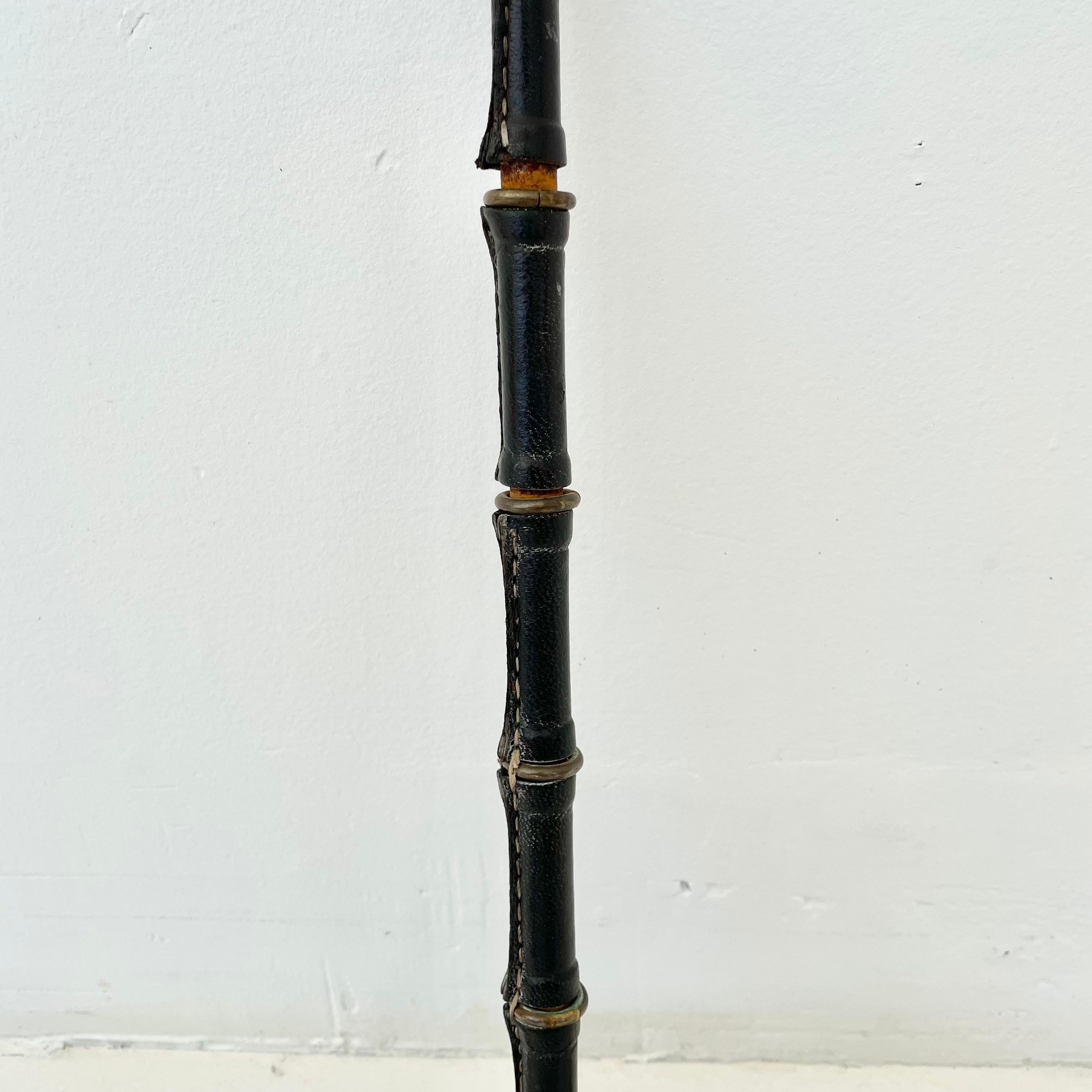 Mid-20th Century Jacques Adnet Leather Broom