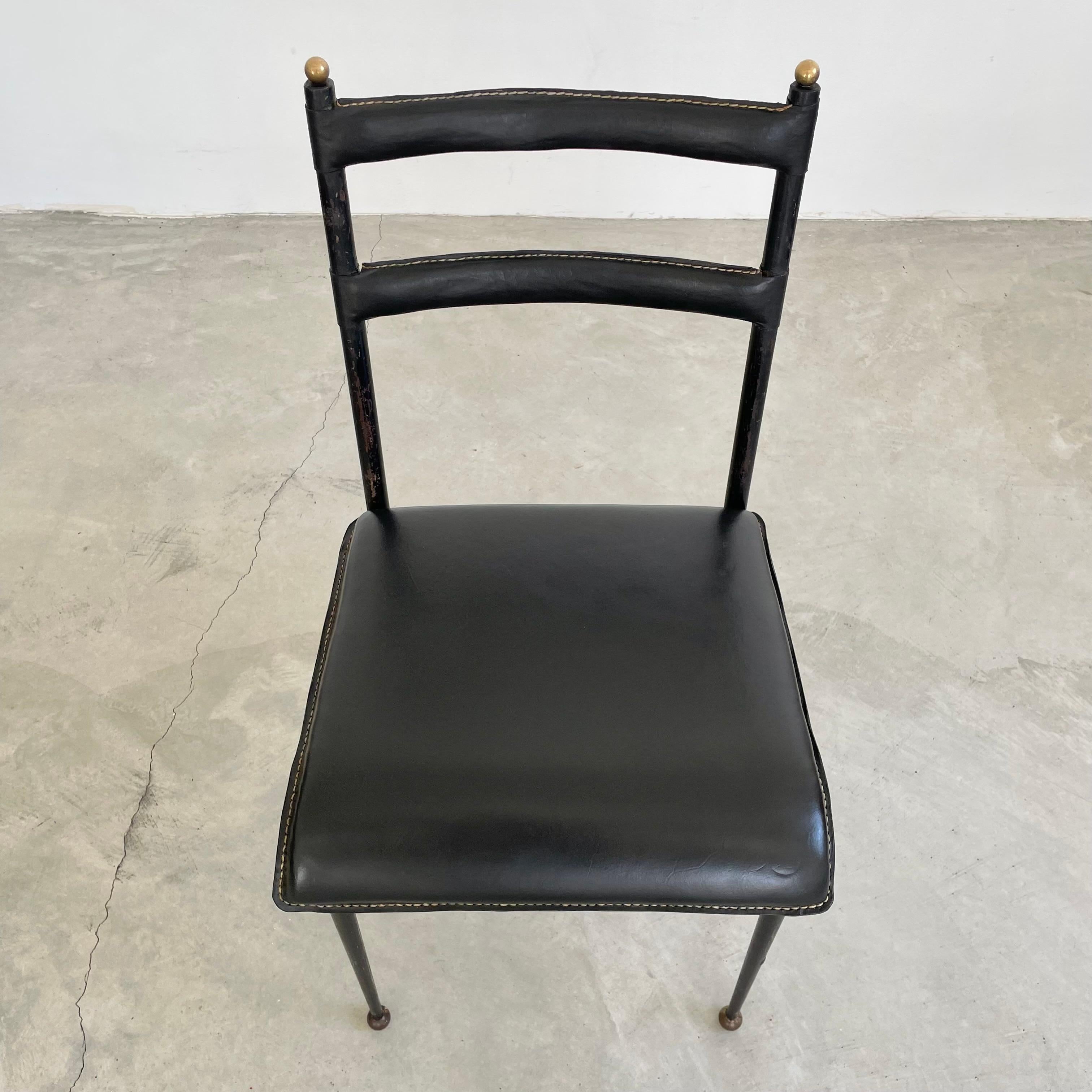 Art Deco Jacques Adnet Leather Chair, 1950s France