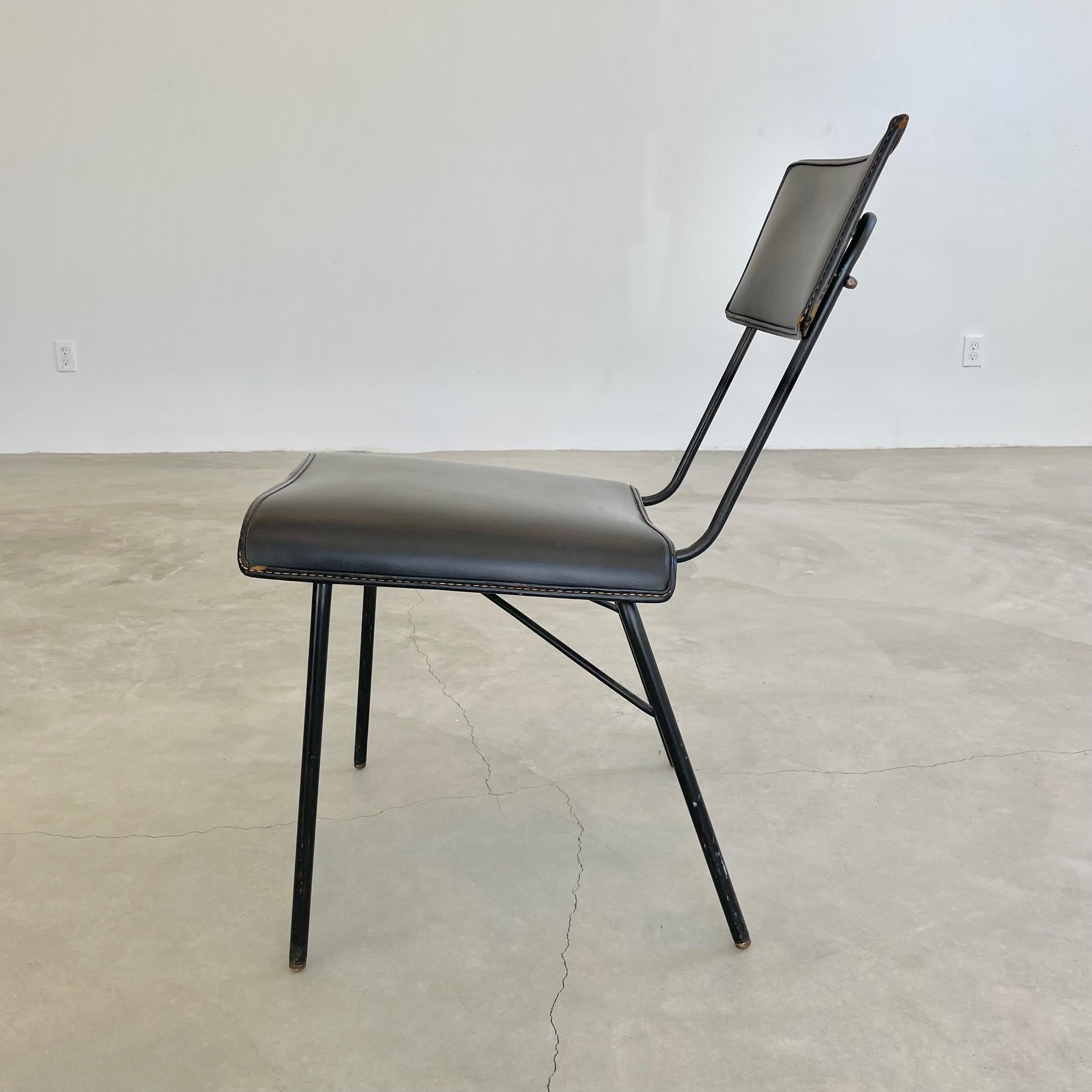 Mid-20th Century Jacques Adnet Leather Chair For Sale