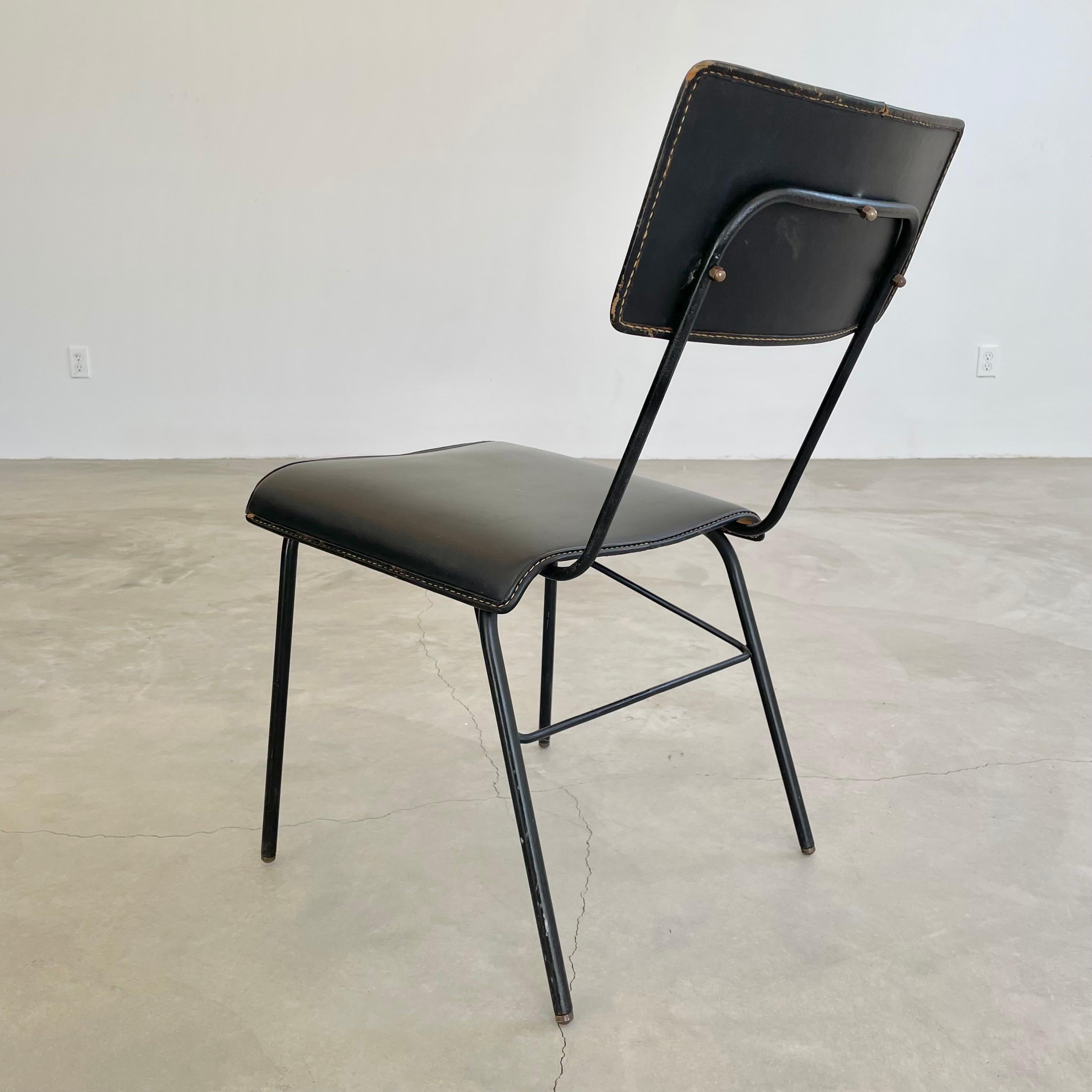 Jacques Adnet Leather Chair For Sale 1