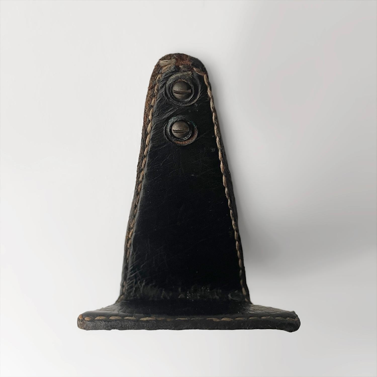 Mid-20th Century Jacques Adnet Leather Coat Hook For Sale