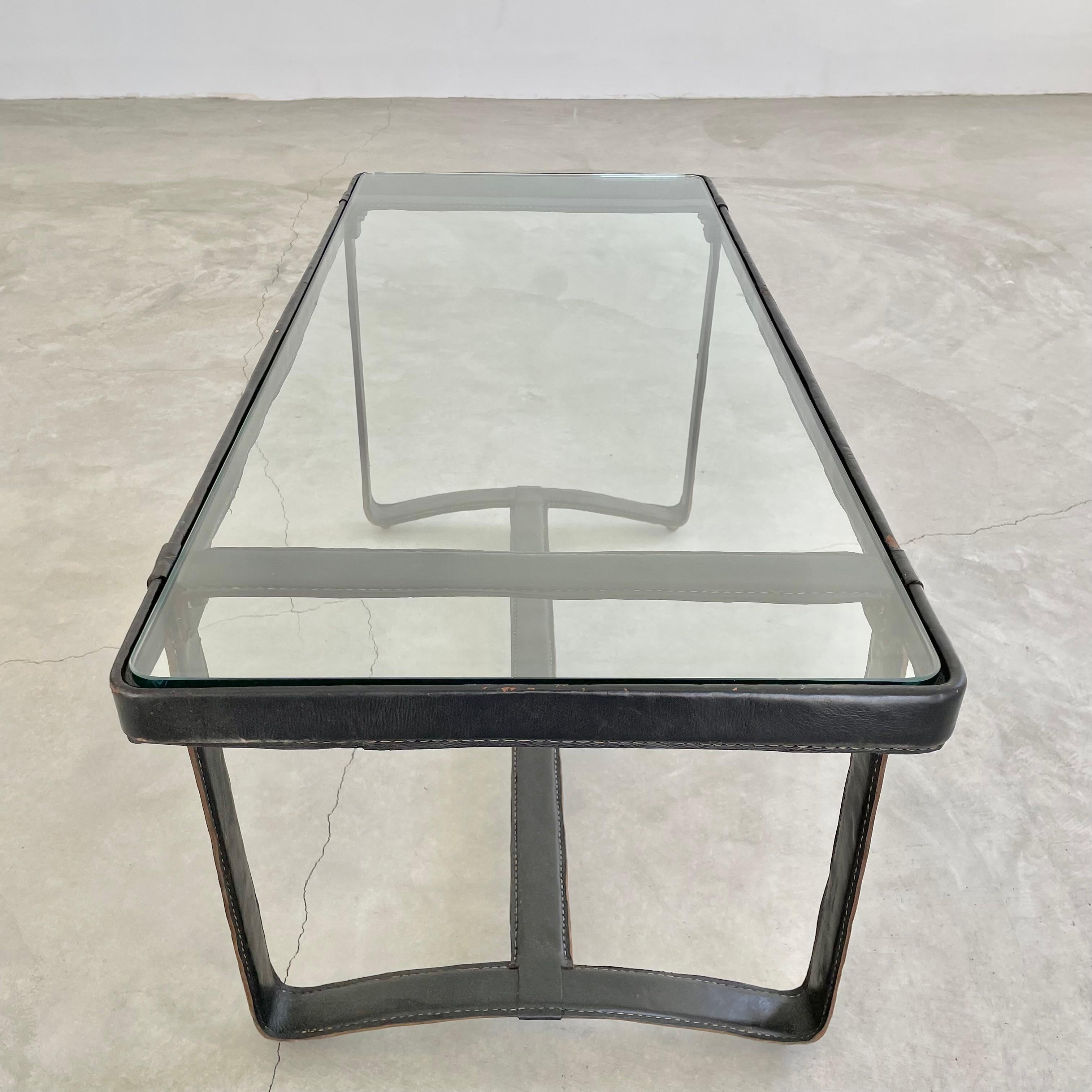 Jacques Adnet Leather Coffee Table, 1950s For Sale 4
