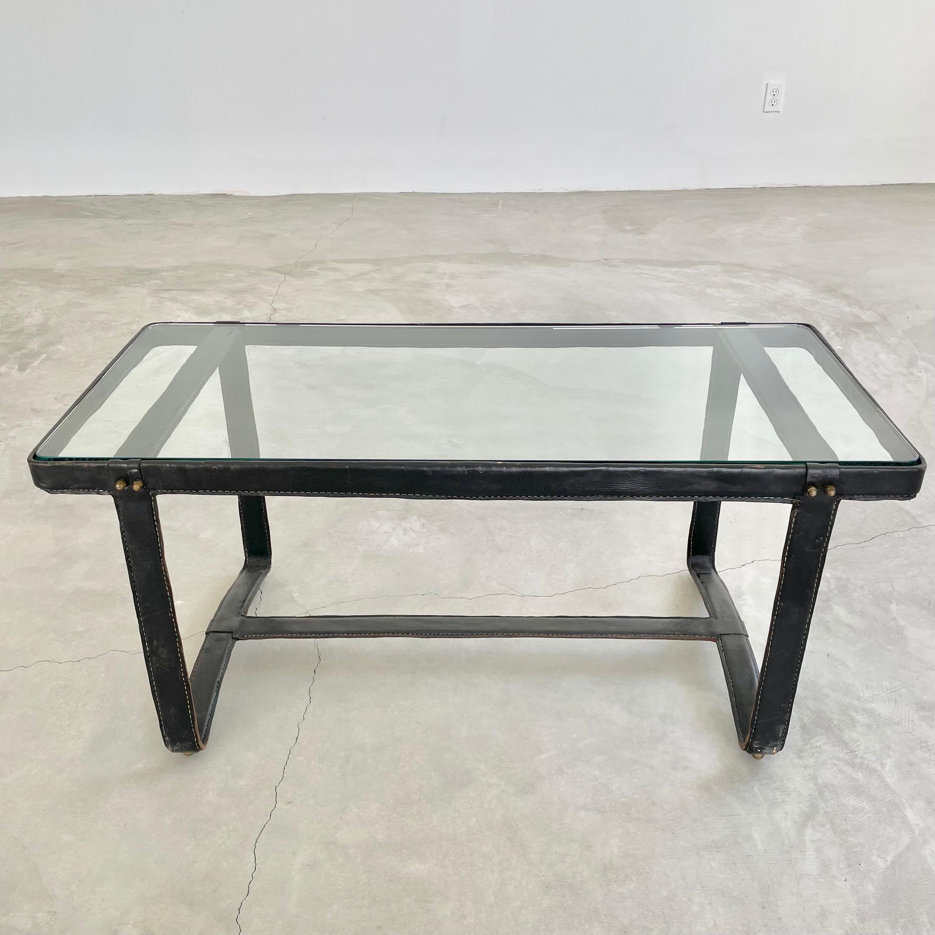 Jacques Adnet Leather Coffee Table, 1950s For Sale 6