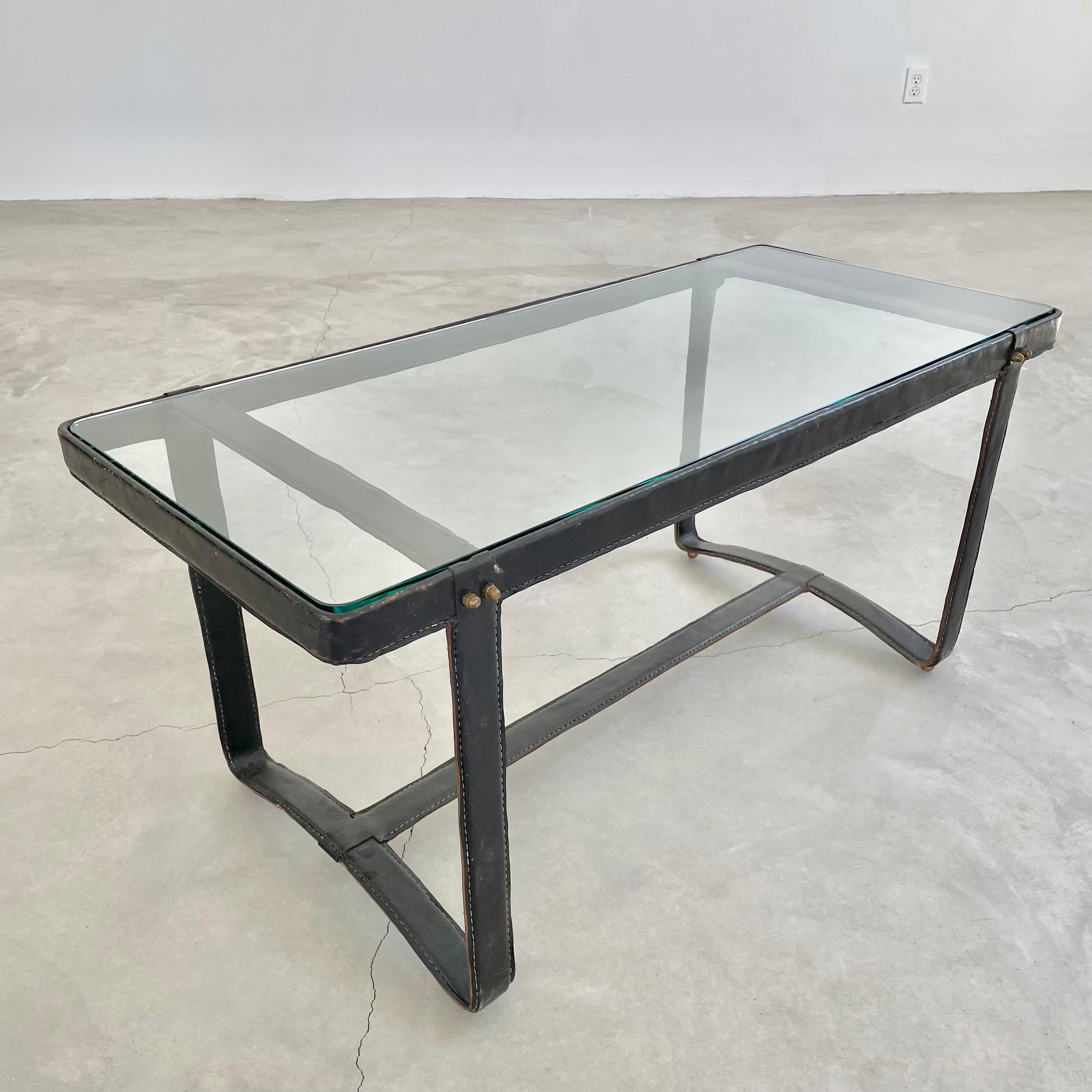 Jacques Adnet Leather Coffee Table, 1950s For Sale 6