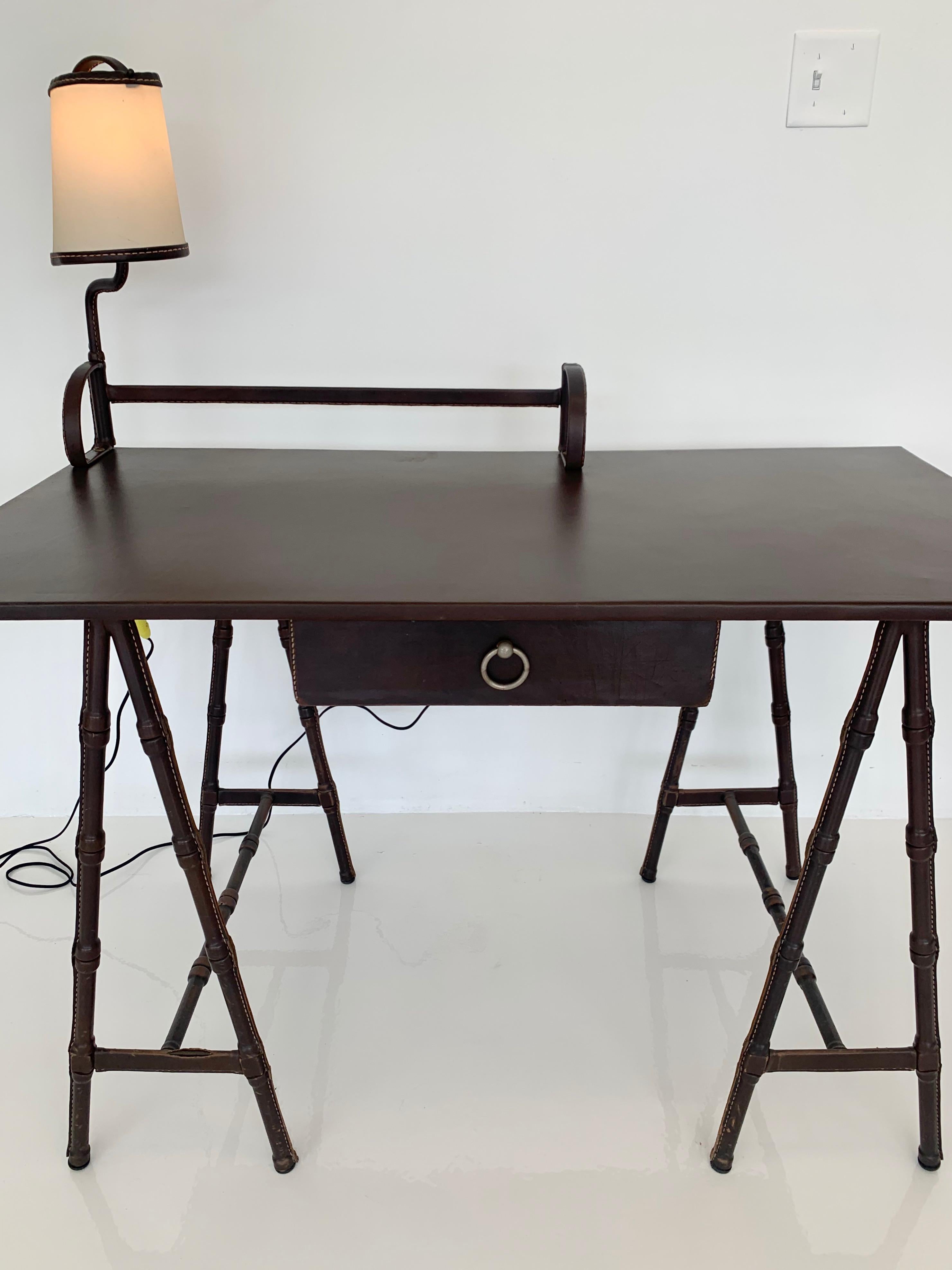 Jacques Adnet Leather Desk, 1950s France 3