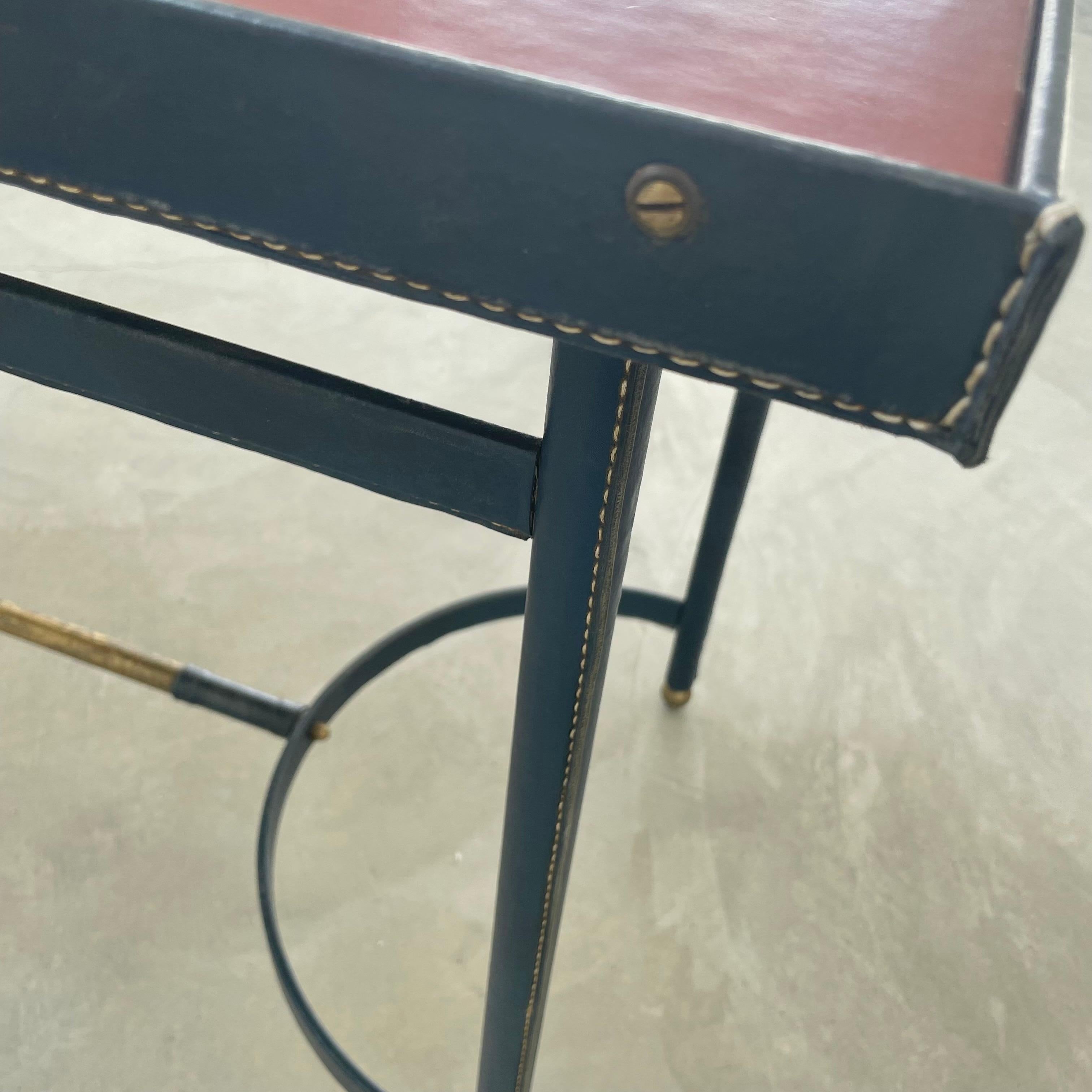 Escritorio y silla de cuero Jacques Adnet, años 50 Francia en venta 5