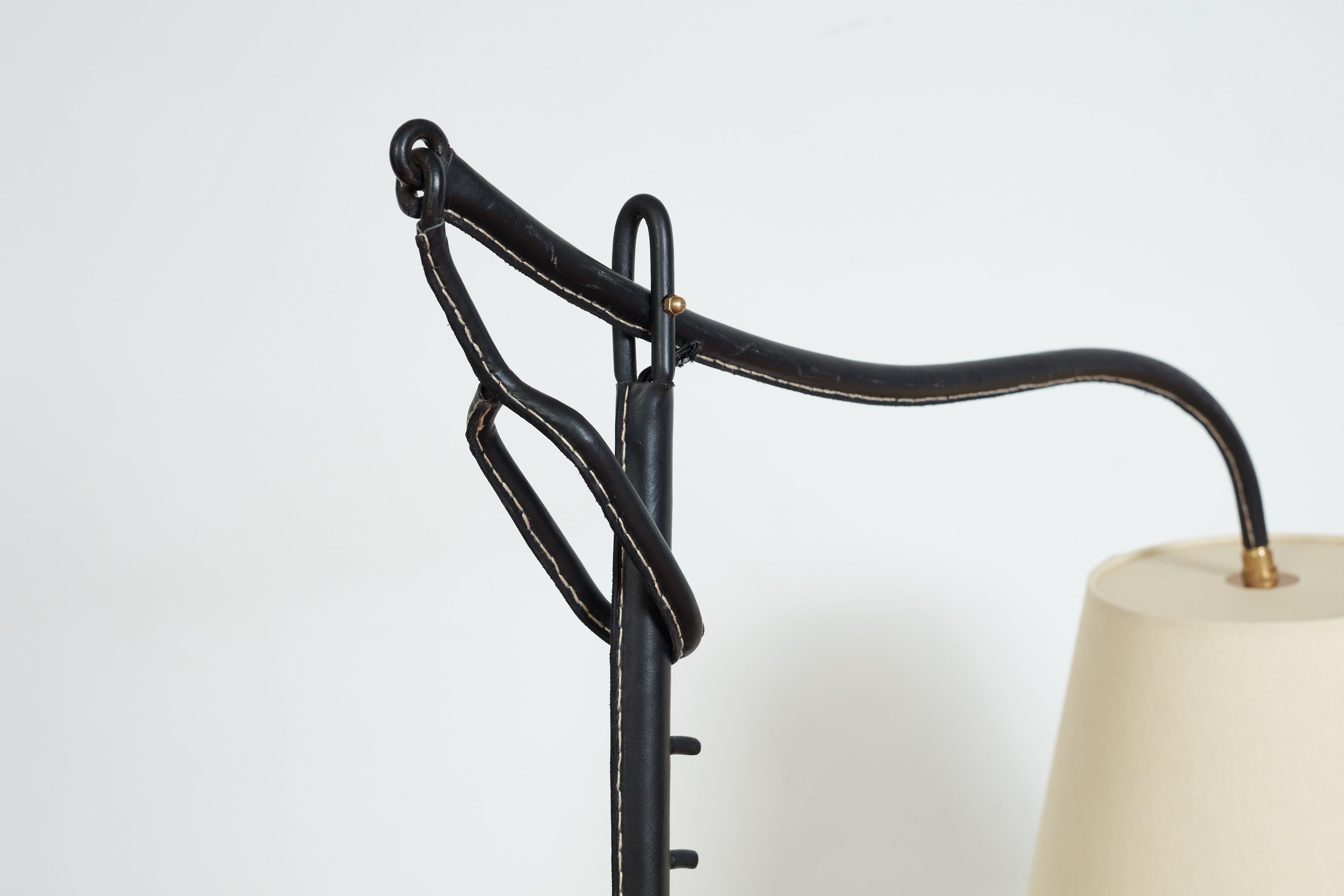 Jacques Adnet Leather Floor Lamp  For Sale 5