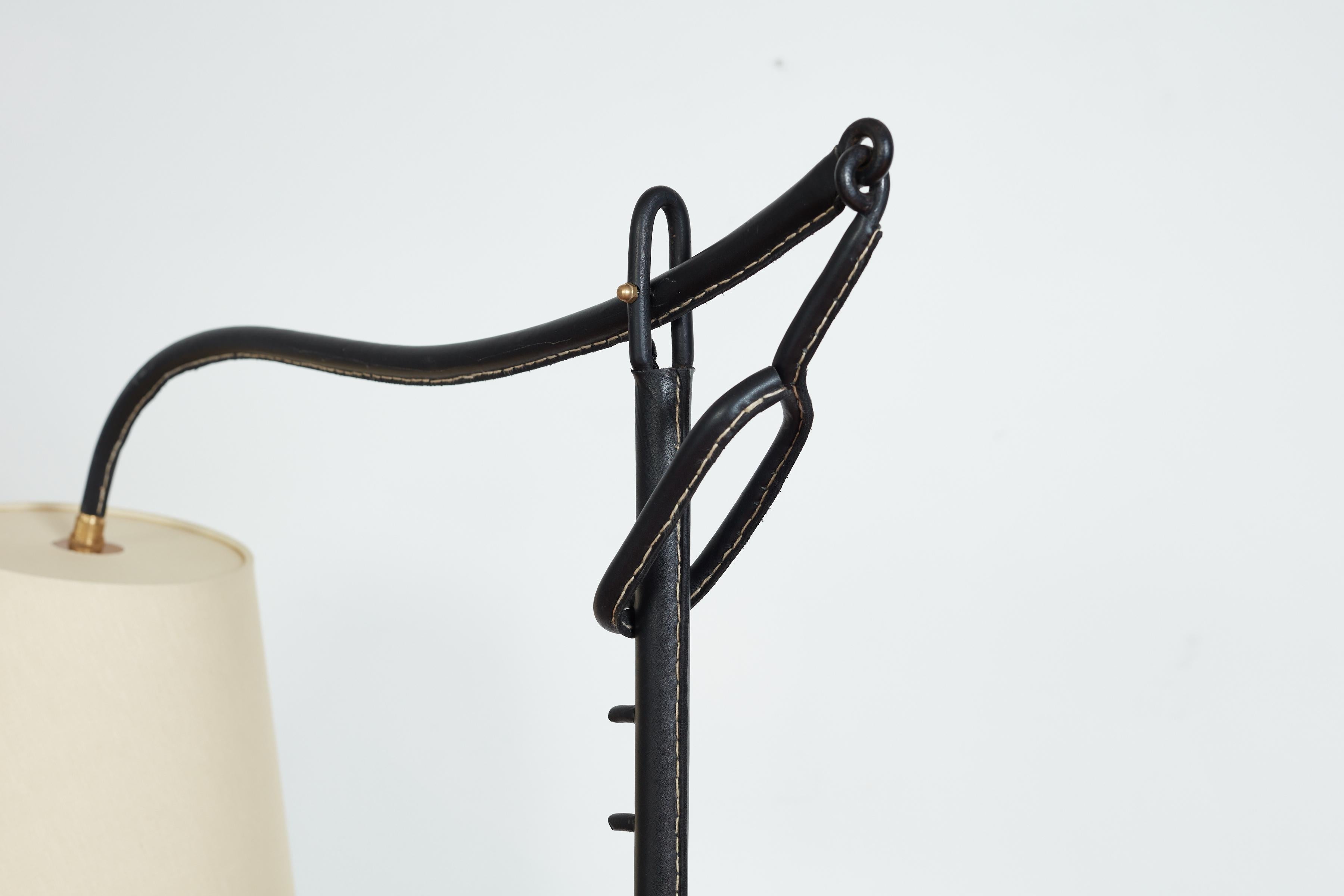 Jacques Adnet Leather Floor Lamp  For Sale 8