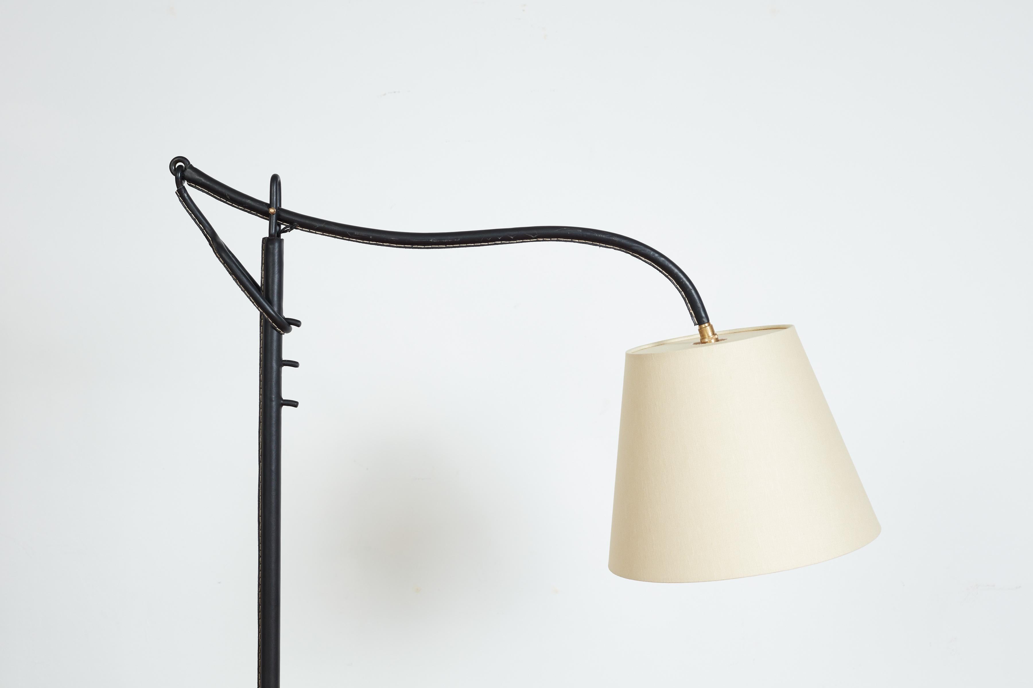 Jacques Adnet Leather Floor Lamp  For Sale 1