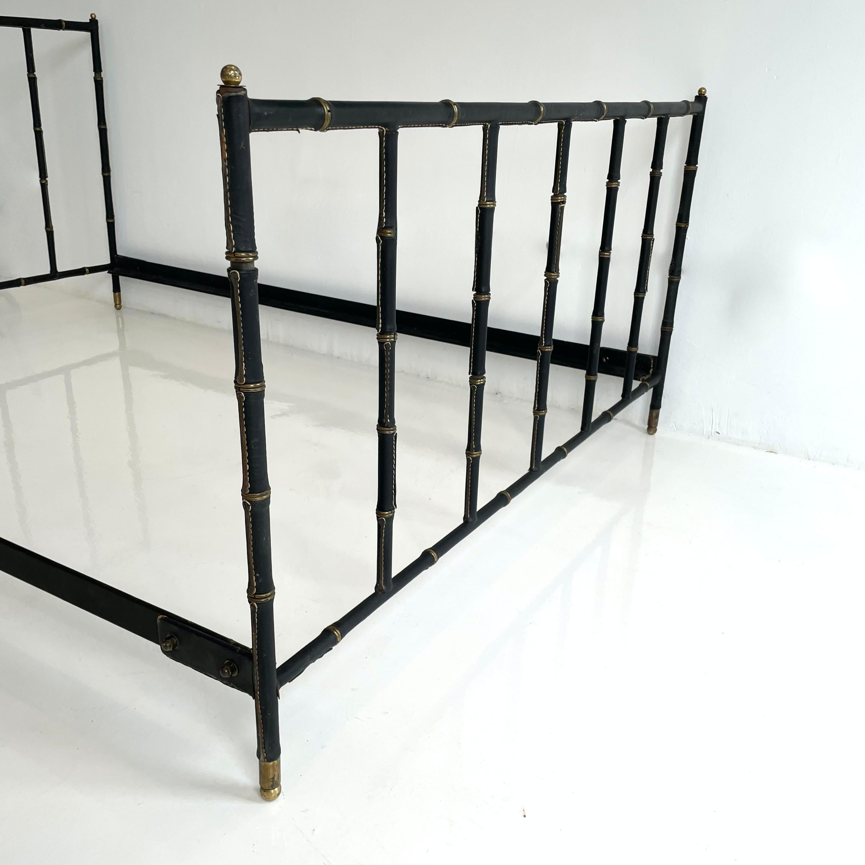 Jacques Adnet Leather Bed, 1950s France 5