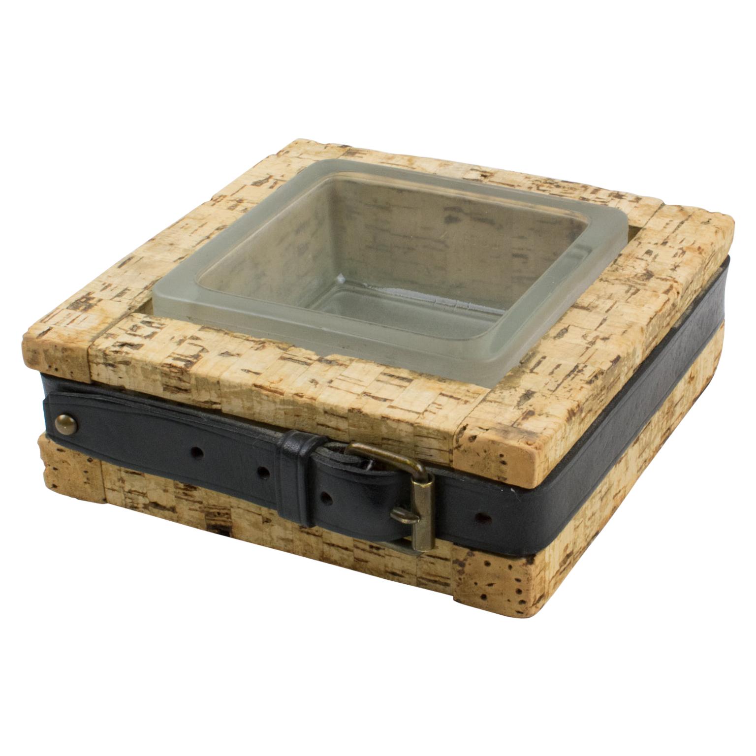 Lumax Nevada Glass Desk Tidy Catchall Ashtray by Le Corbusier For Sale