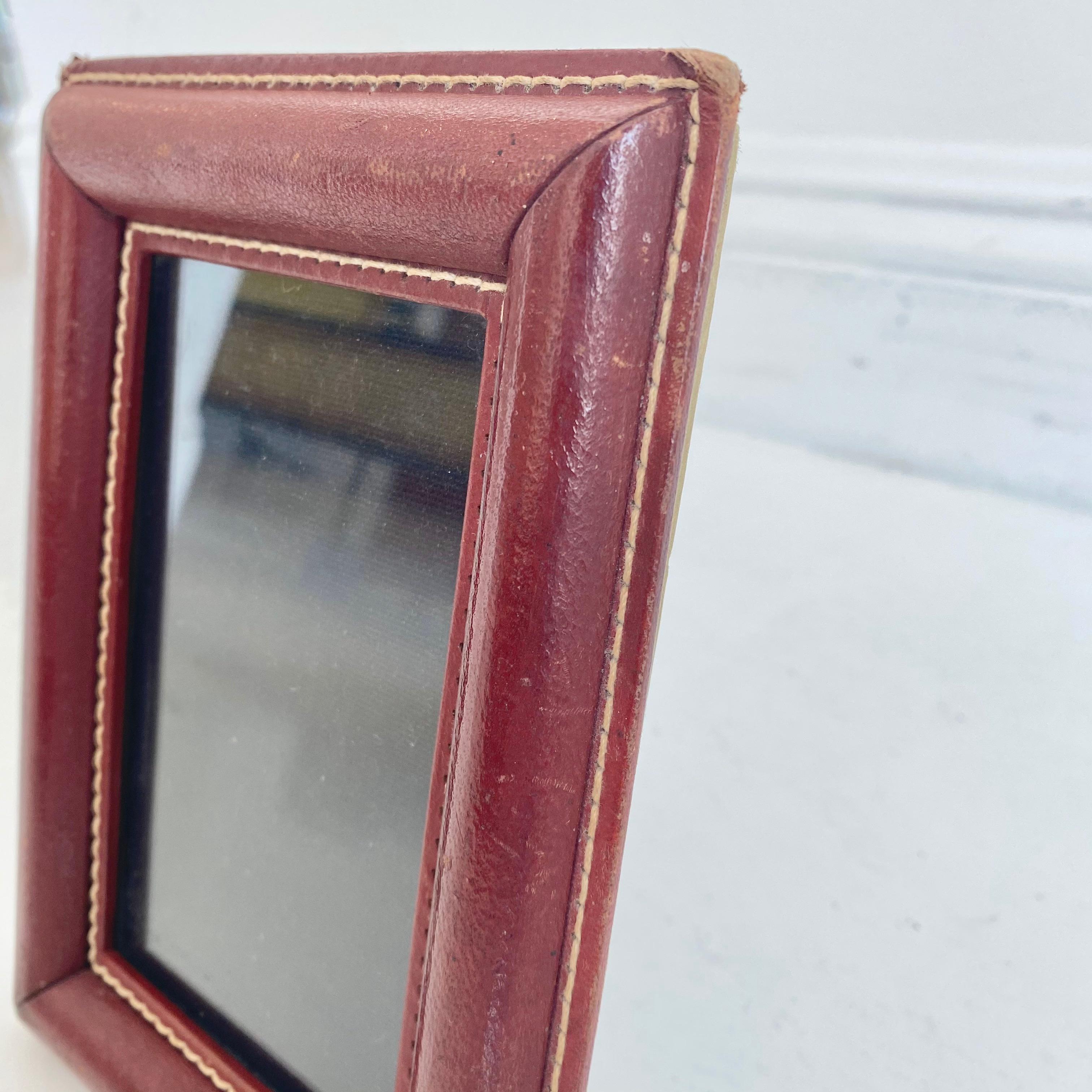 Mid-20th Century Jacques Adnet Leather Picture Frame