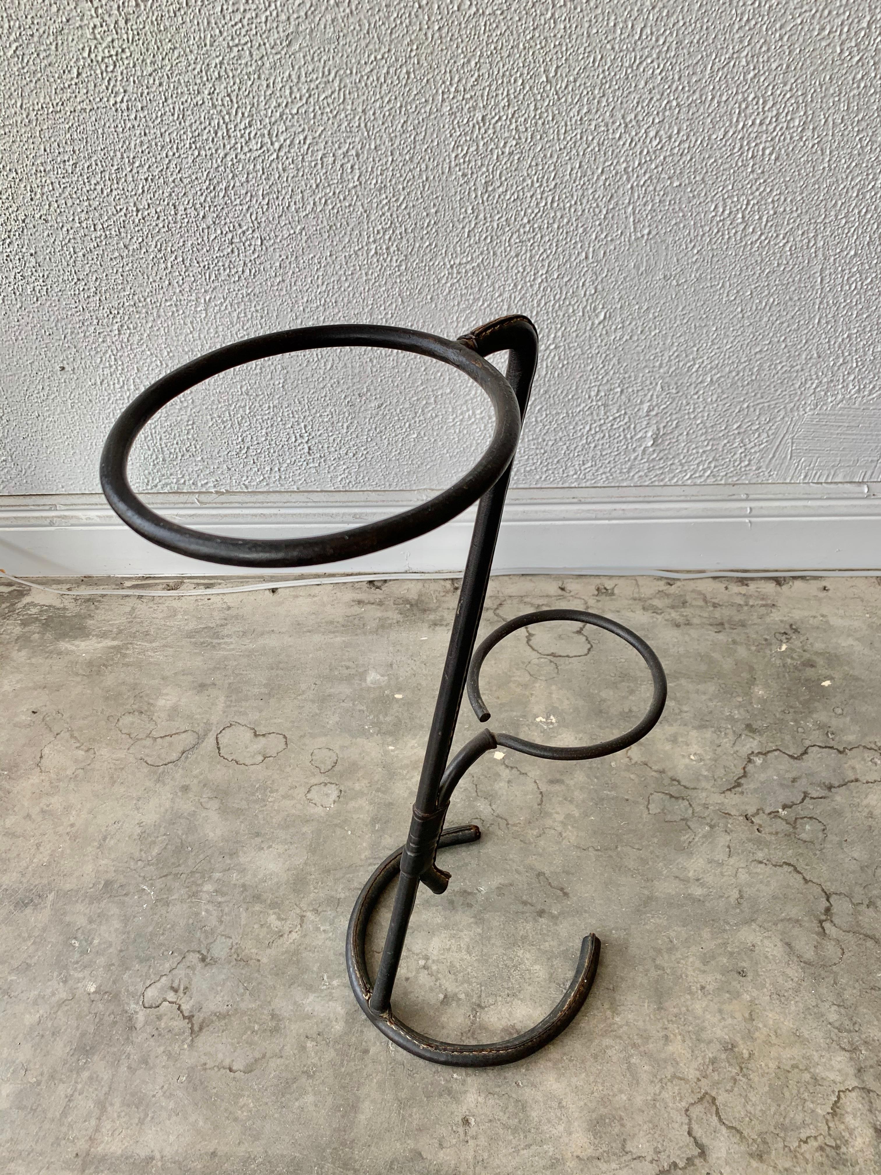 Jacques Adnet Leather Plant Stand 3